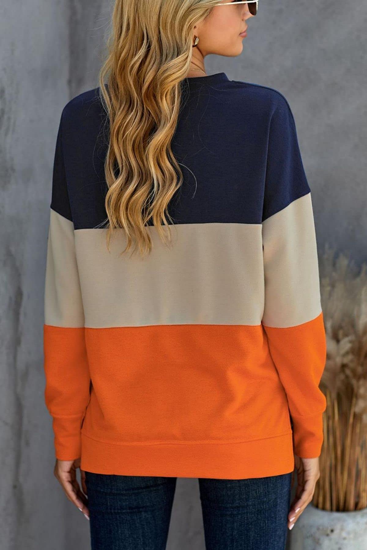 CNFUFEN Women's Casual Crewneck Sweatshirt - Soft Long Sleeve Pullover Top for Fall & Winter | Cozy Loungewear, Streetwear Fashion, Everyday Outfits
