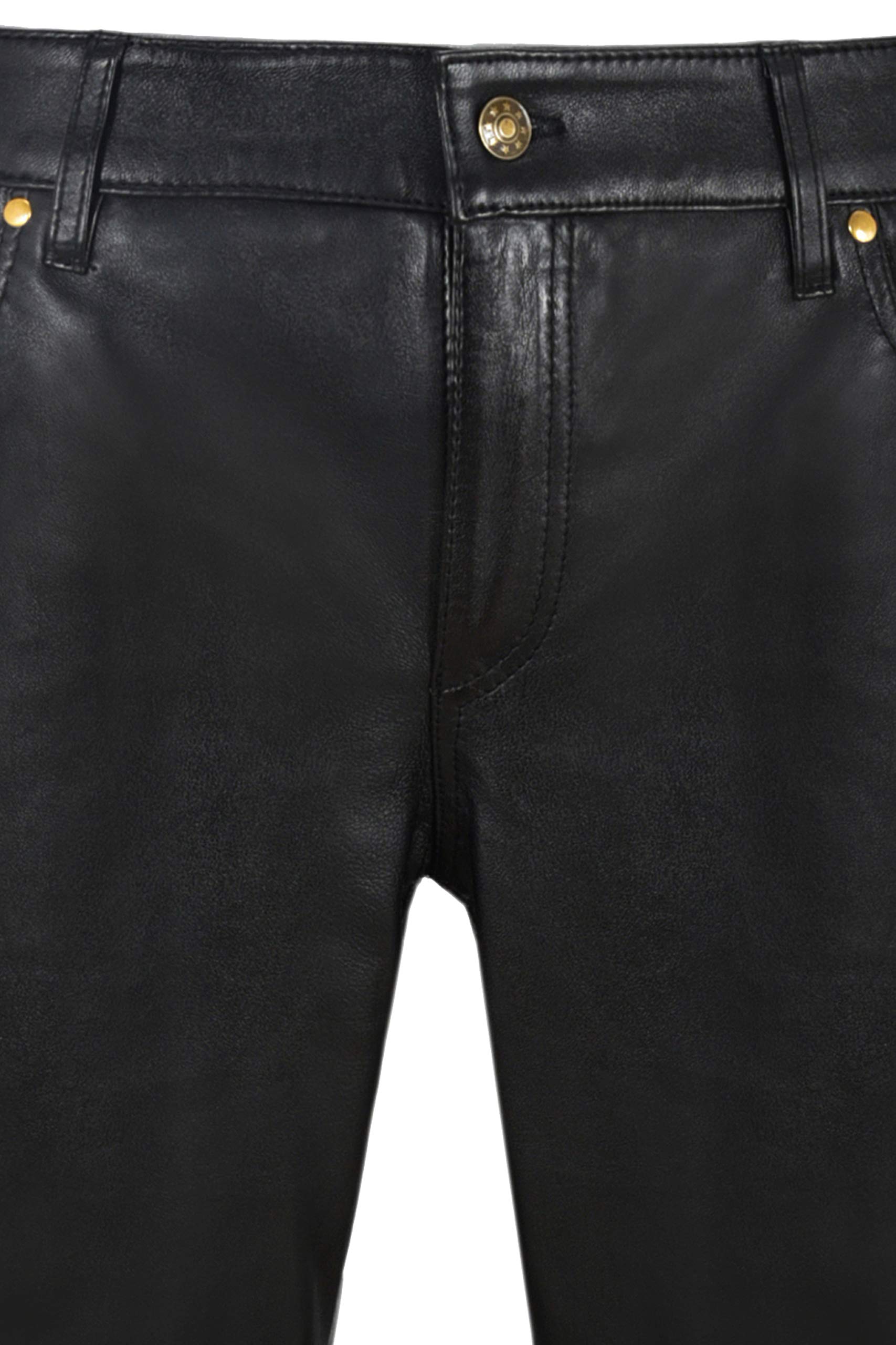 Women's Black Leather Biker Jeans - Real Lambskin Skinny Pants with Sweat-Wicking Comfort | Perfect for Motorcycle Riding, Night Out & Streetwear Fashion