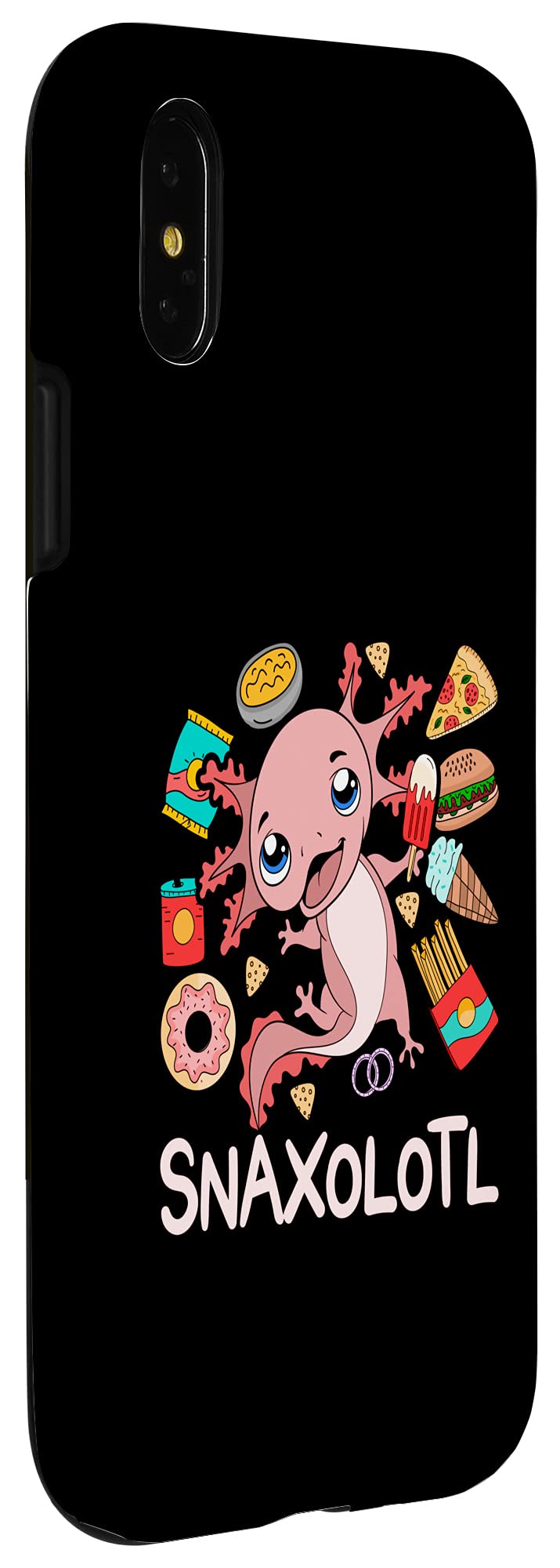 Funny Snaxolotl iPhone X/XS Case - Cute Exotic Axolotl Amphibian Design Phone Cover for Girls & Teens - Perfect for School, Work, and Everyday Use