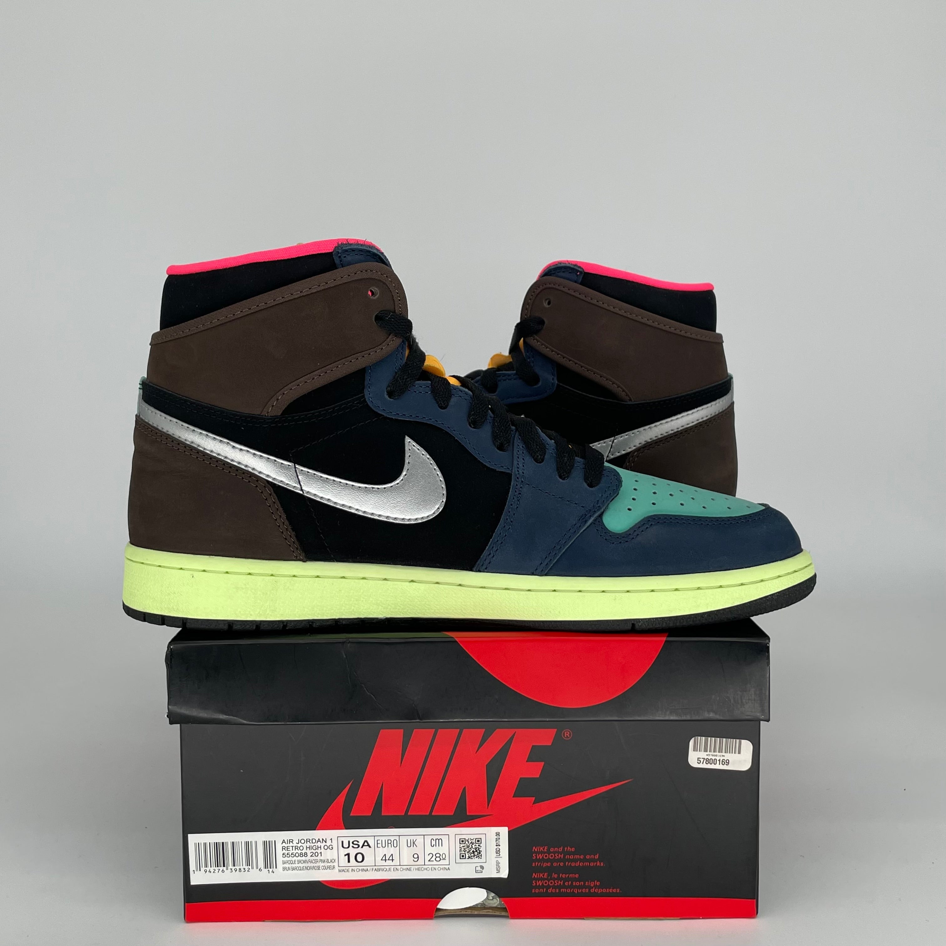 AIR JORDAN 1 BIO HACK Men's Basketball Shoes Size 10 - 555088-201 Retro High OG Style Sneakers for Streetwear & Casual Outfits