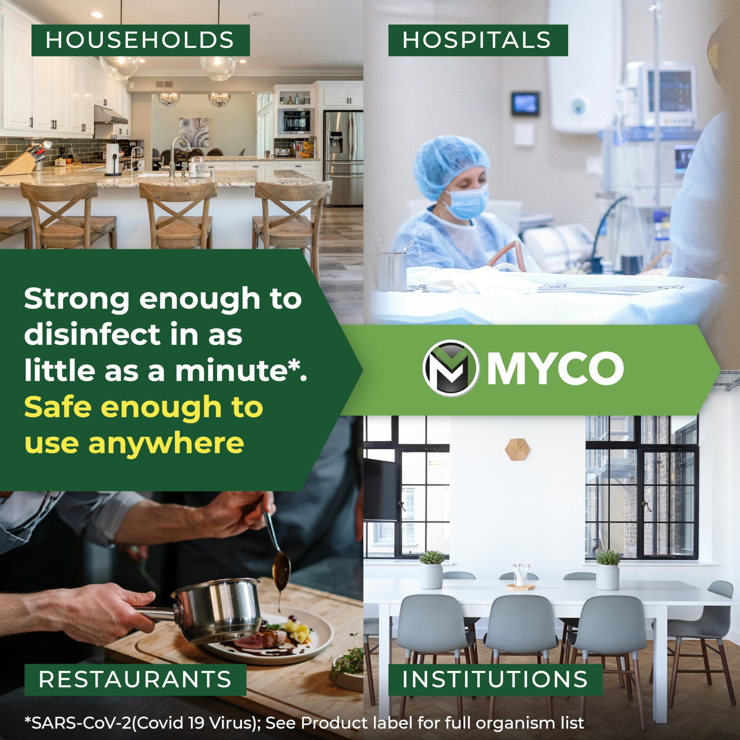 Myco Mold Control Concentrate - EPA Registered Disinfectant & Cleaner for Mold Remediation | Hospital-Grade Formula for Homes, Hospitals, Schools & Commercial Use | 1 Gallon | Ideal for Bathrooms, Basements & Water-Damaged Areas