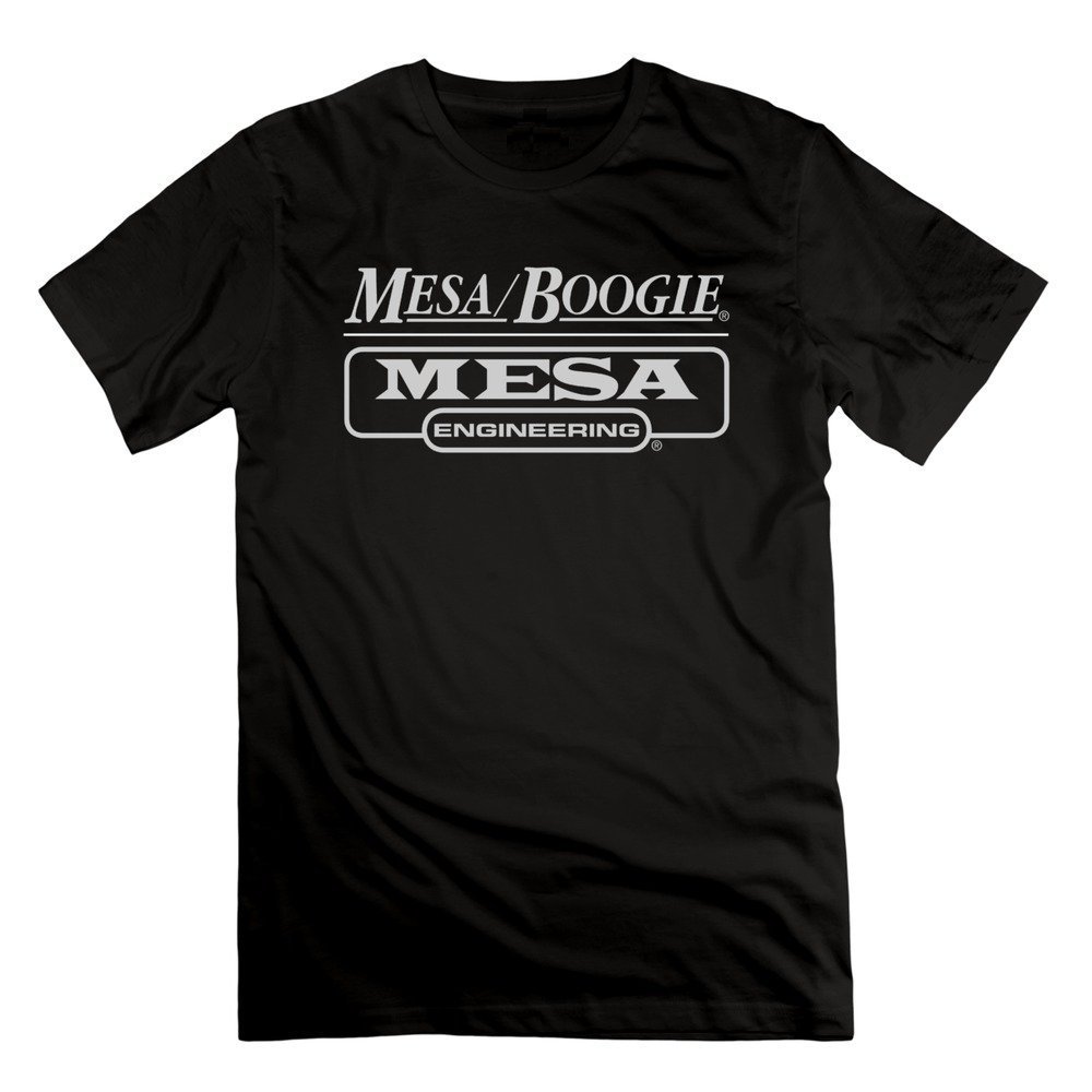 Abbas Men's Mesa Boogie Logo T-Shirt - XL Size, Black Cotton Tee for Casual Wear & Rock Music Fans