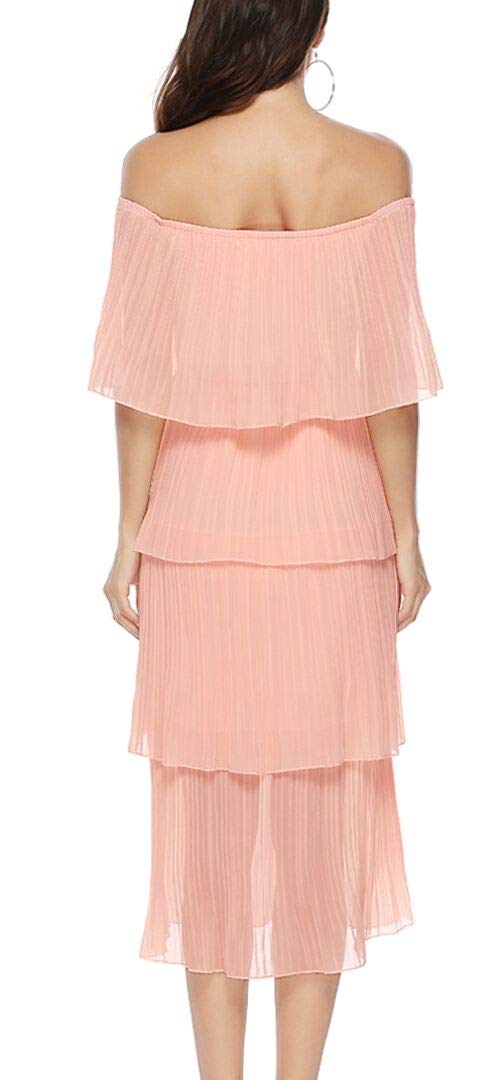 ETCYY Women's Off Shoulder Ruffled Chiffon Maxi Dress - Elegant Summer Wedding Guest, Beach Party & Casual Long Dress for Women | Perfect for Outdoor Events, Vacations & Date Nights