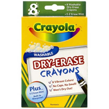 8 Washable Dry Erase Crayons for Kids - Non-Toxic, Vibrant Colors for Whiteboards, Glass & More - Perfect for Classroom, Home & Office Use