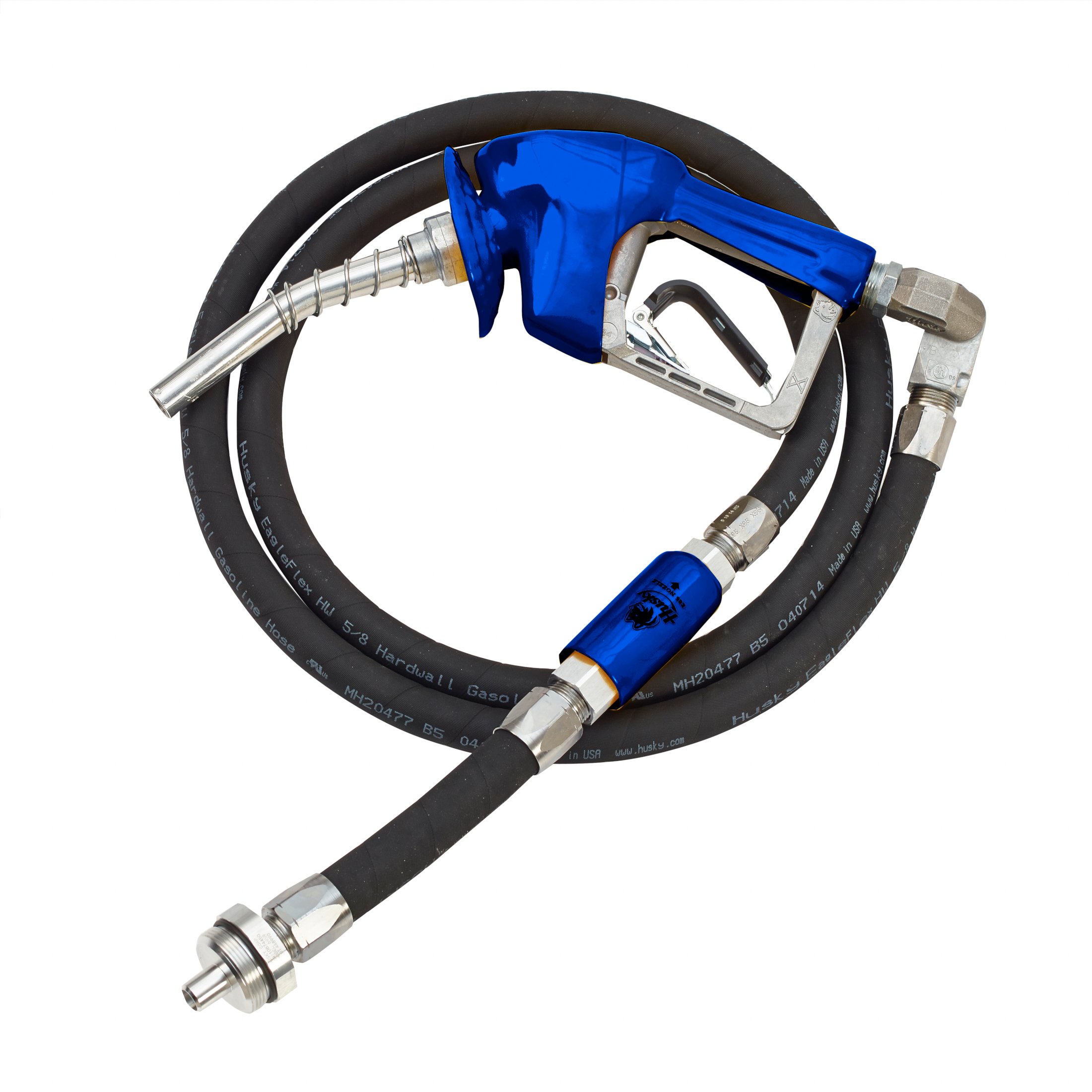 Husky 010385-01 XS Pressure Activated Unleaded Gas Nozzle with Waffle Splash Guard & Balance-to-Conventional Adapter | USA Made | Perfect for Gas Stations, Fuel Dispensing & Automotive Use