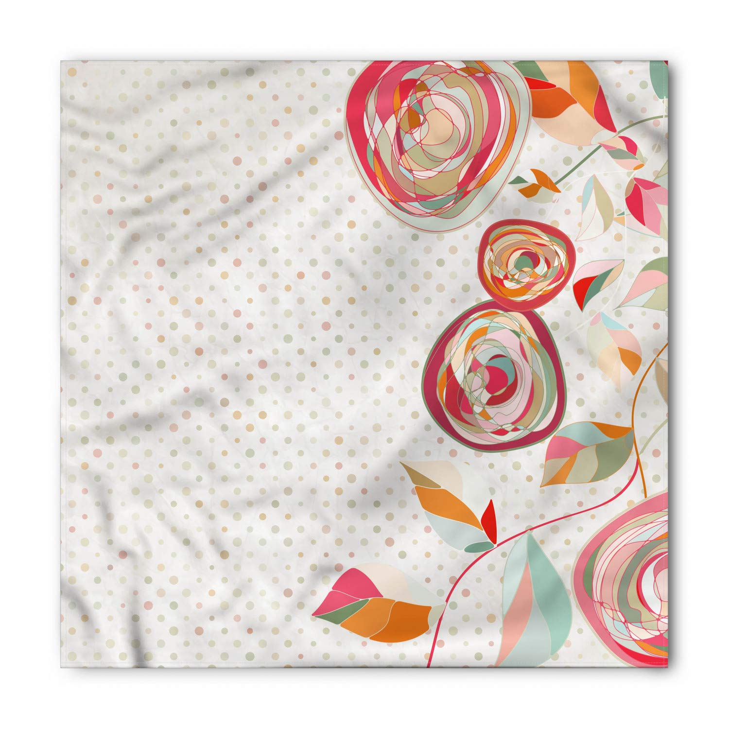 Ambesonne Floral Bandana - Unisex Head & Neck Scarf with Flower Petals & Dots Design for Men & Women | Perfect for Outdoor Activities, Gardening, Hiking, and Fashion Accessories