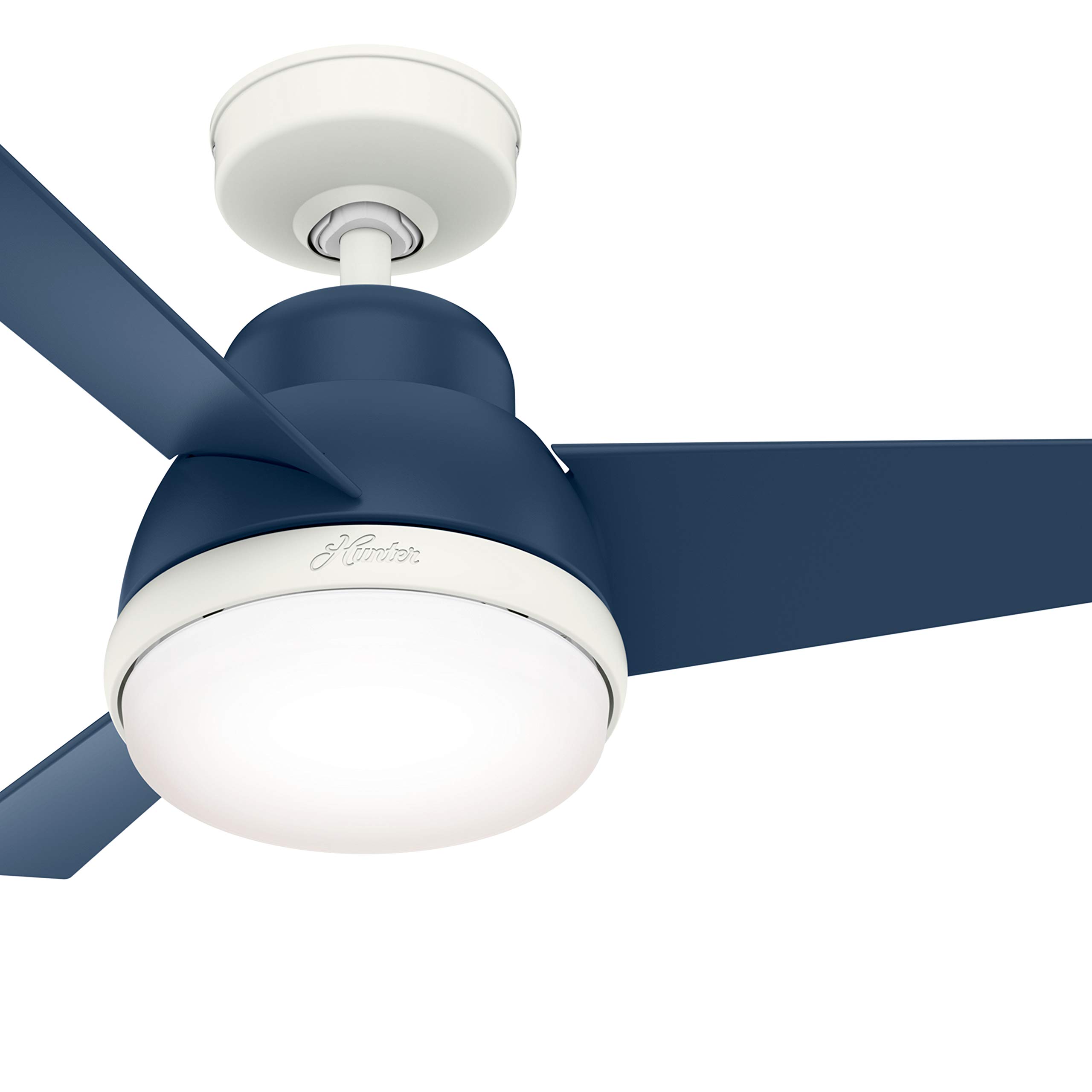 Hunter Fan 36 inch Contemporary Indigo Blue Indoor Ceiling Fan with Light Kit & Remote Control - Energy Efficient Quiet Operation for Bedroom, Living Room & Office (Renewed)