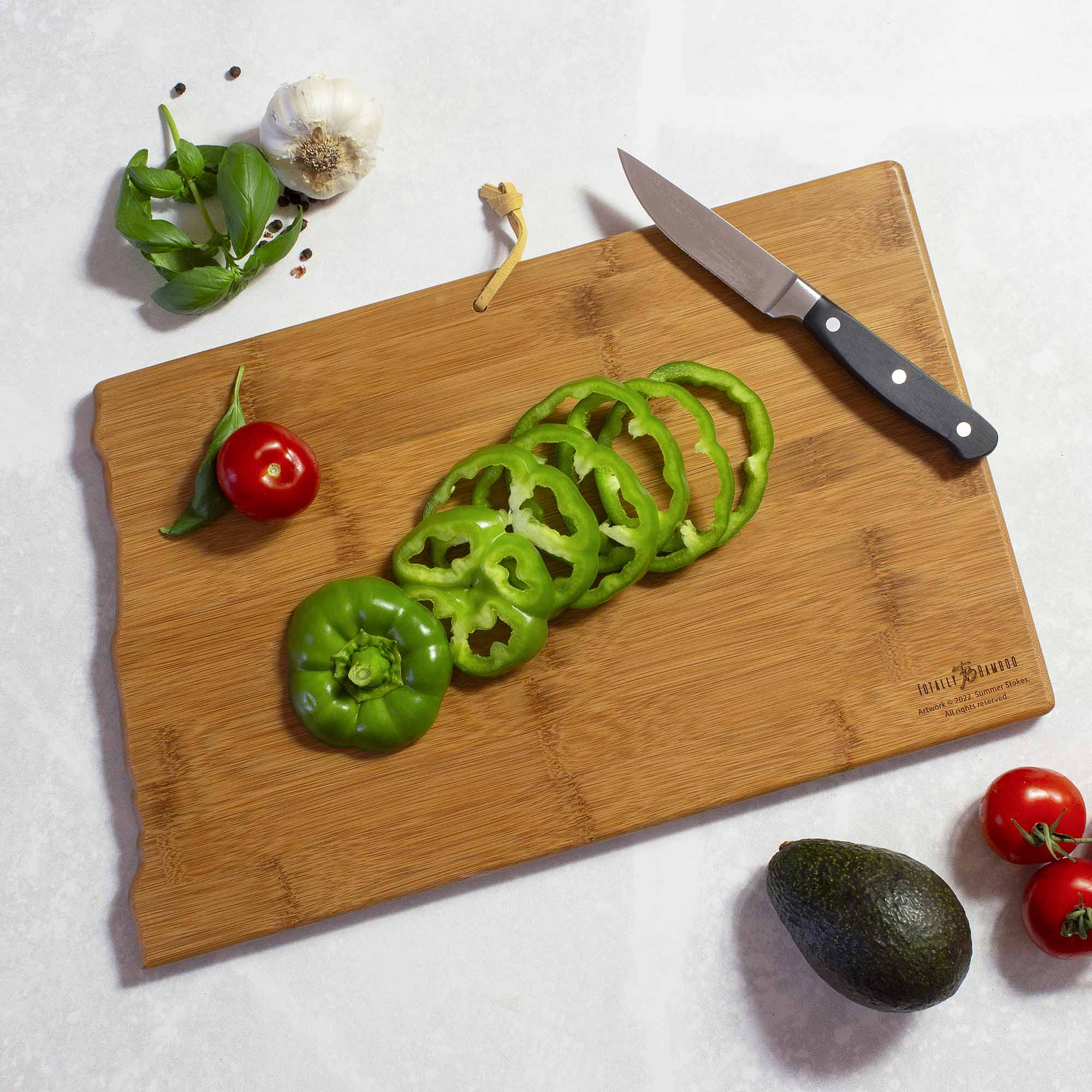 Handcrafted North Dakota Themed Wooden Cutting Board with Summer Stokes Artwork - Perfect for Kitchen Prep, Charcuterie Boards & Home Decor Gifts