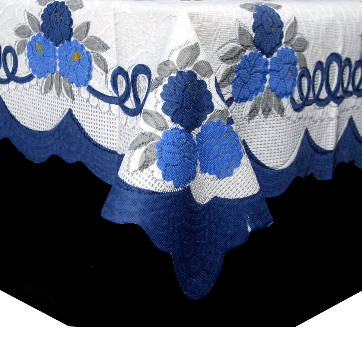 Kuber Industries Cotton Table Cover for Living Room - Floral Design Cream Tablecloth for 4-Seater Dining Table | Perfect for Home Decor, Parties & Daily Use
