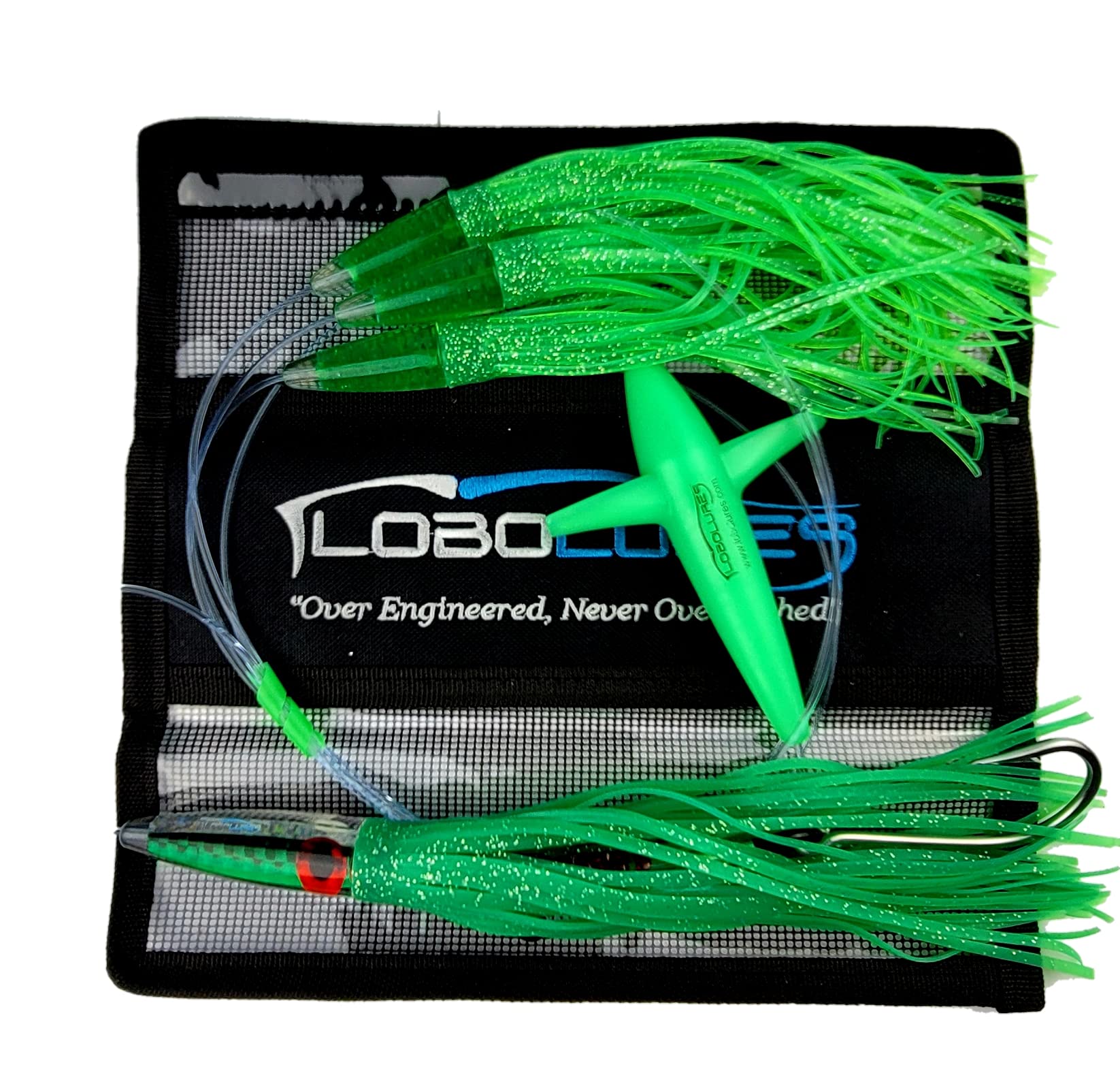 13 Inch Green Machine Style Bullet Tuna Slayer Fishing Daisy Chain with 400lb Leader & 10/0 Hook - Premium Saltwater Trolling Lure for Big Game Fishing (Mahi, Tuna, Marlin)