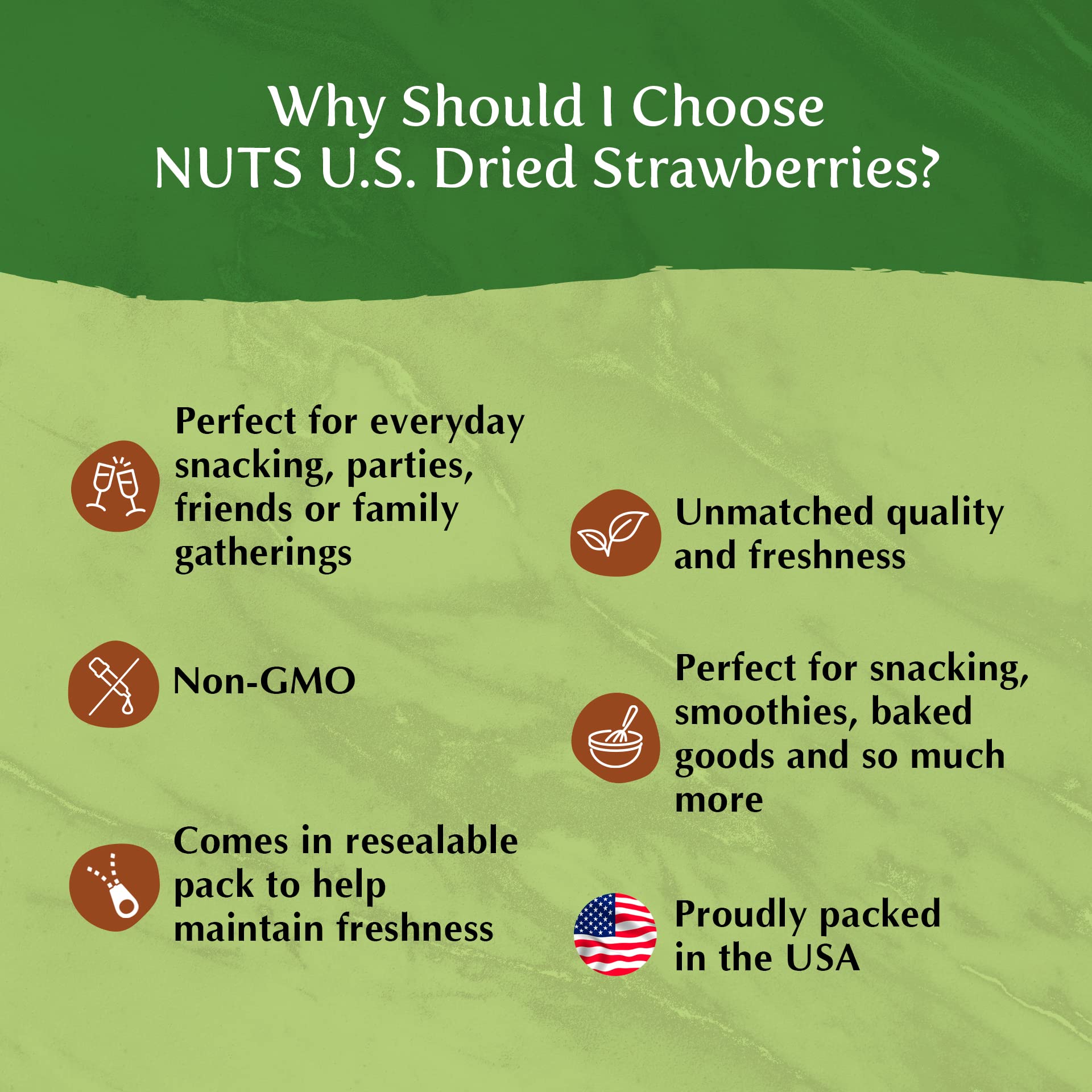 Sweet & Dehydrated Whole Candied Strawberries - Non-GMO Dried Fruit Snacks in Resealable Bag (2 LBS) - Perfect for Baking, Trail Mix & Healthy Snacking