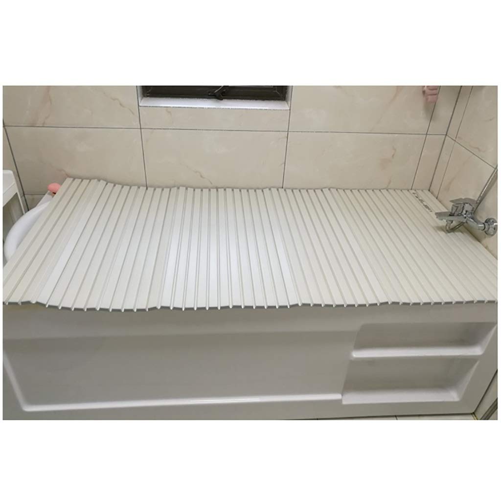 Folding Bathtub Cover - Anti-Dust, Insulating PVC Bath Tub Cover Board - White (150x80cm) - Keep Bath Clean & Warm for Home, Hotel, Spa