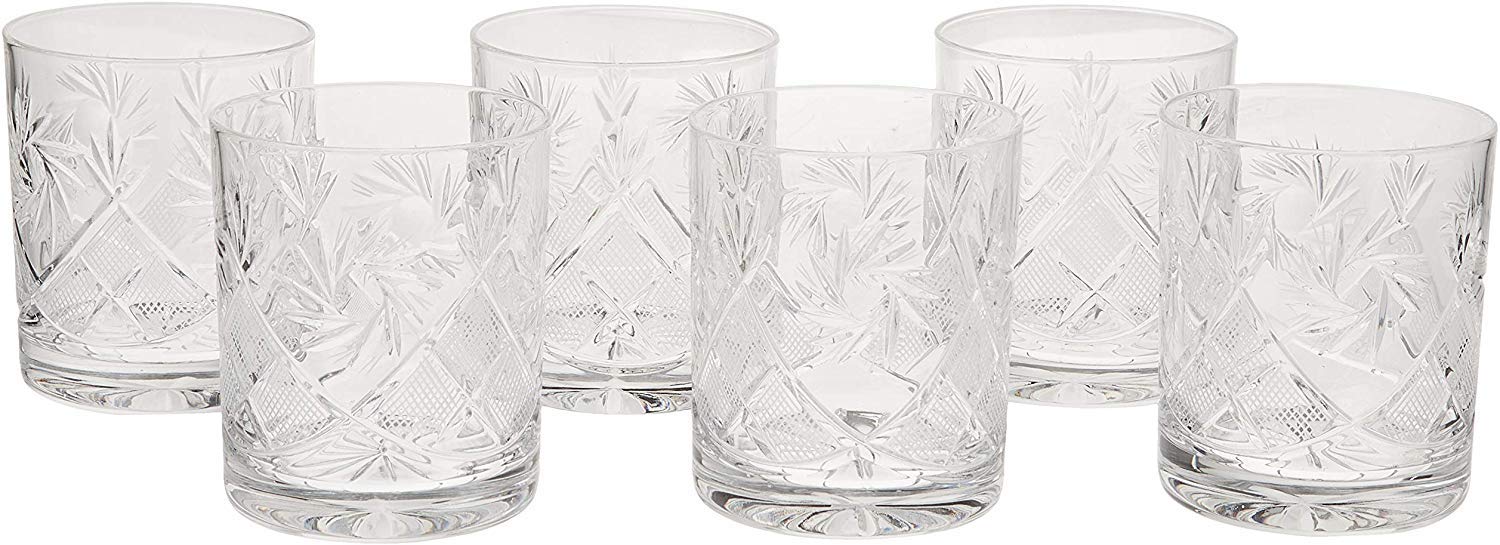 Premium Belarus Crystal GL5107H 11 Oz Handmade Whiskey Glasses Set of 6 - Elegant Bourbon Tumblers for Whiskey, Scotch & Cocktails - Perfect for Home Bars, Gifts & Entertaining