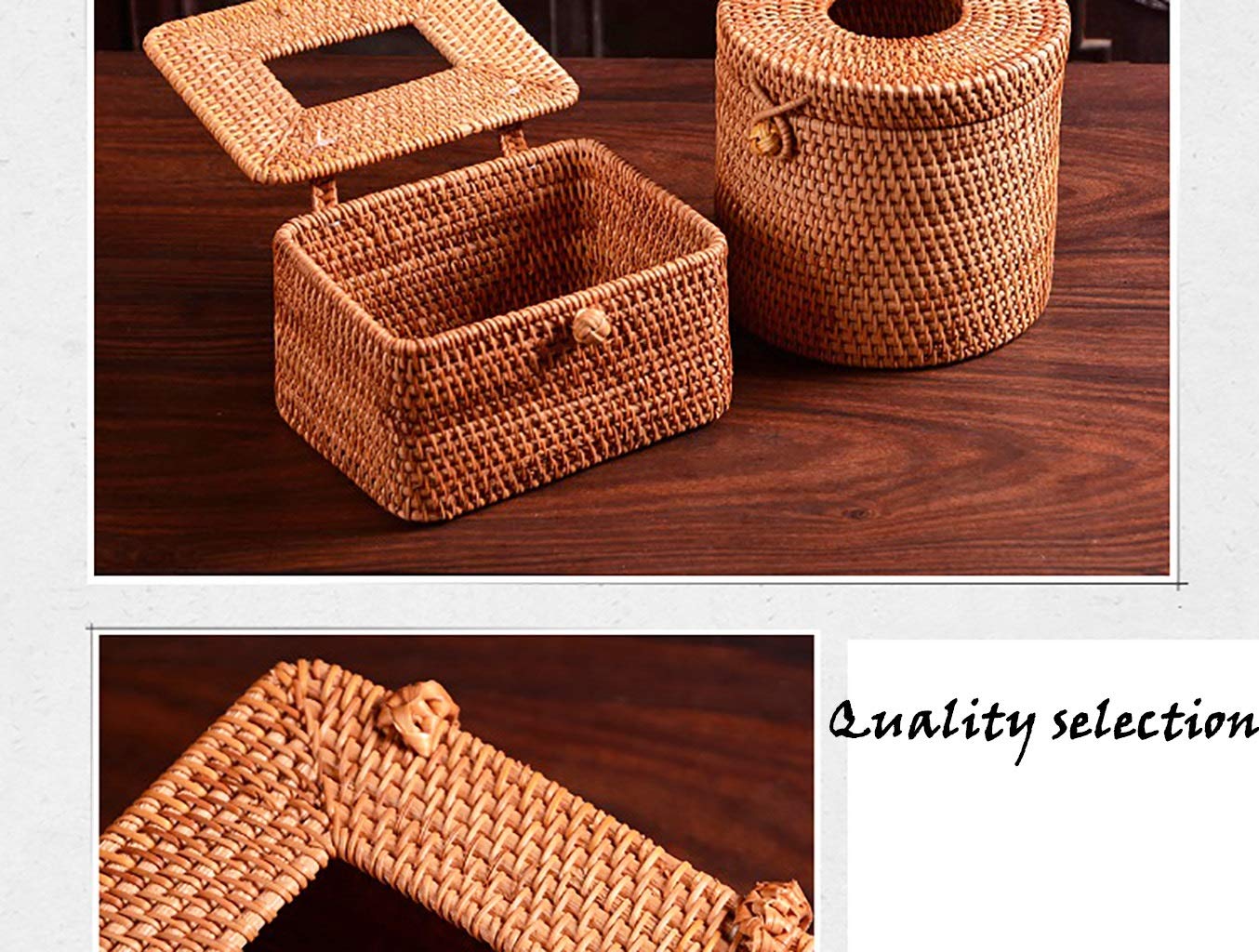 Round Woven Tissue Box Holder - Handmade Napkin Dispenser Organizer for Home, Office & Car Decor | Stylish & Functional (Style-4) | Perfect for Living Room, Bathroom & Automotive Interior Decoration
