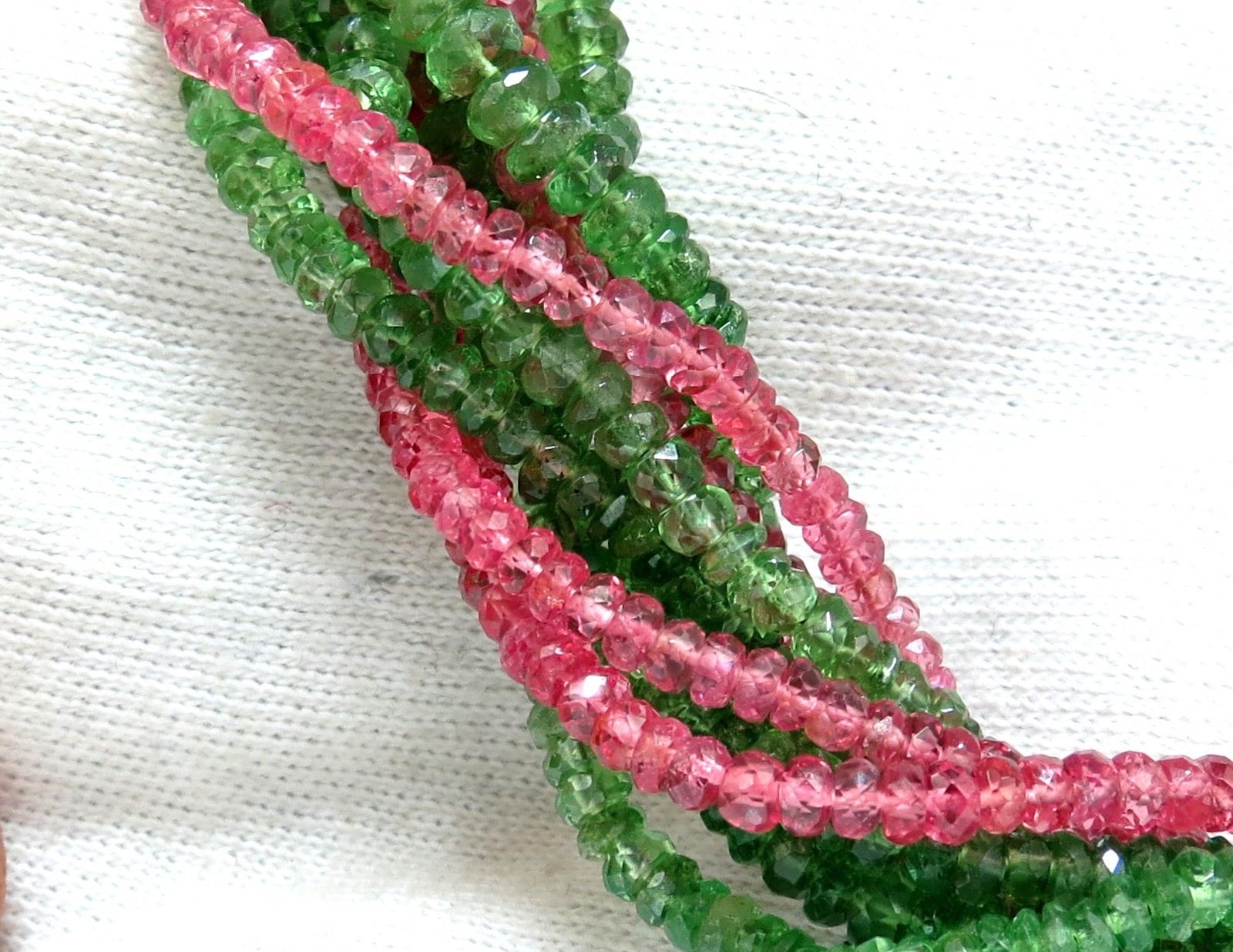 335ct Natural Pink Spinel & Tsavorite Garnet Diamond Necklace in 18K Gold - Elegant Jewelry for Weddings, Anniversaries & Special Occasions