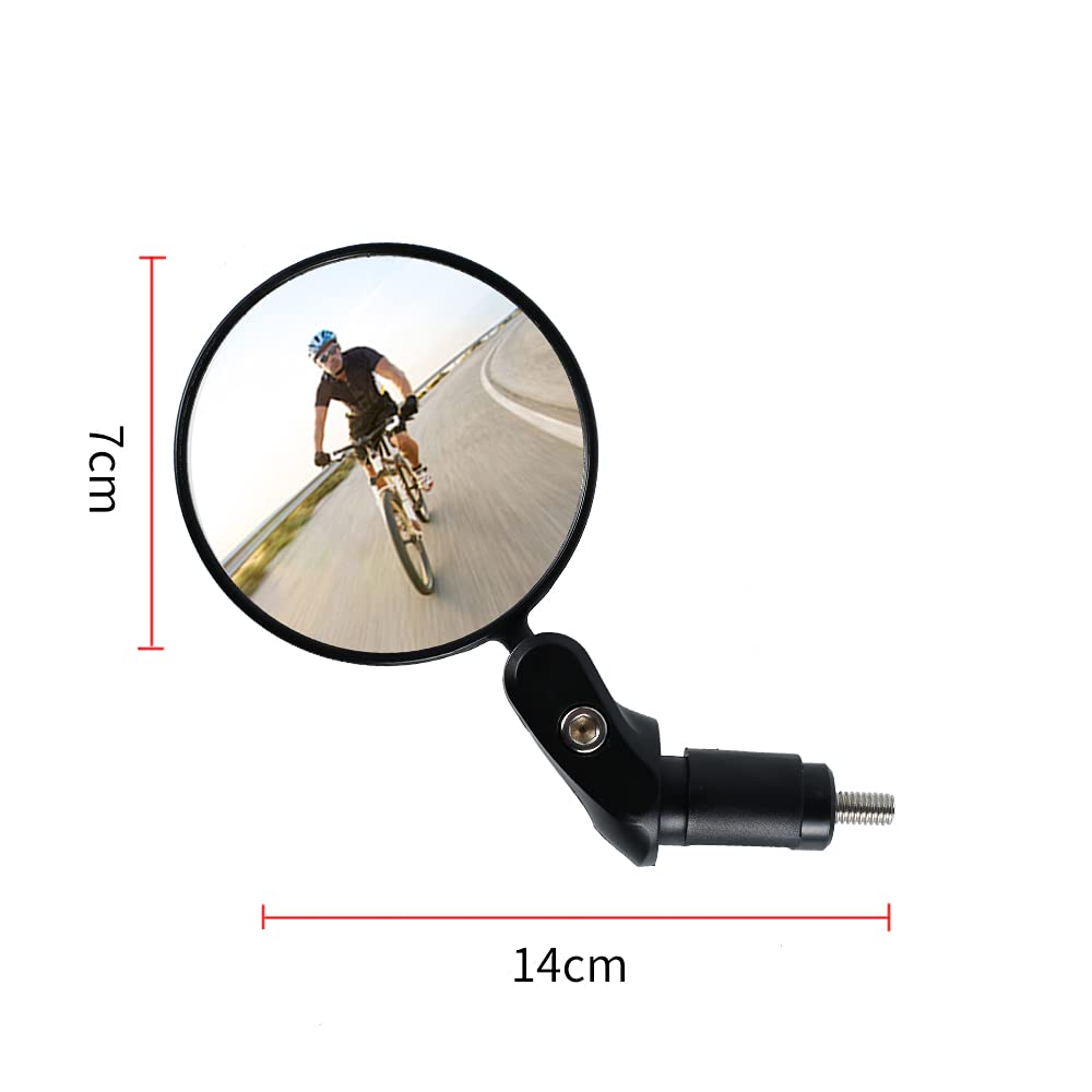**KOUISYY 2Pcs Bike Mirror - HD Safety Rearview Mirrors for Mountain & Road Bicycles, Adjustable Bar End Cycling Mirrors for Enhanced Visibility - Perfect for Commuting, Touring & Off-Road Adventures**
