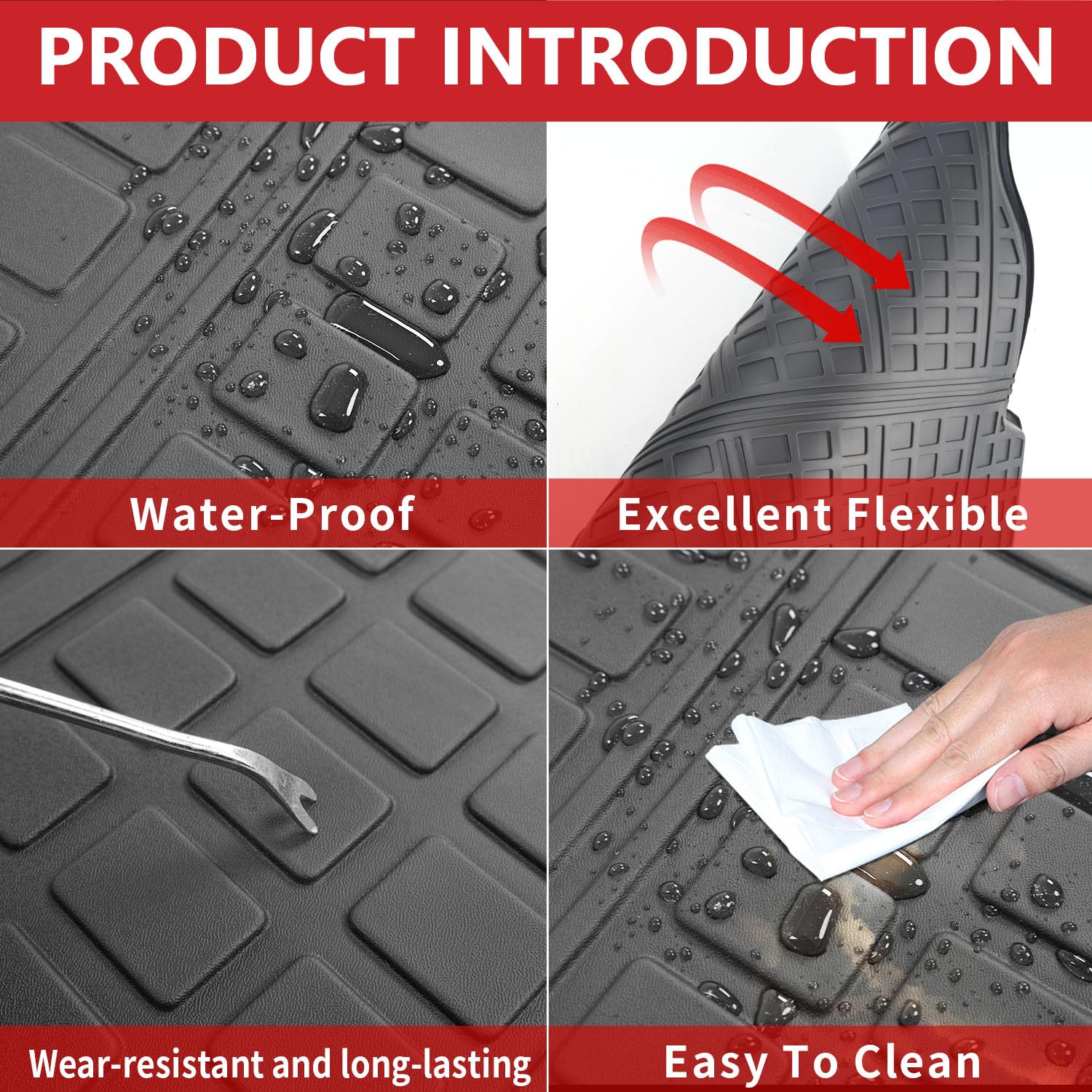 Xipoo Cargo Mat Set for 2019-2025 Toyota RAV4 - Waterproof Trunk Liner, Rear Seat Back Protector & Floor Mats | Perfect for Road Trips, Camping & Daily Use