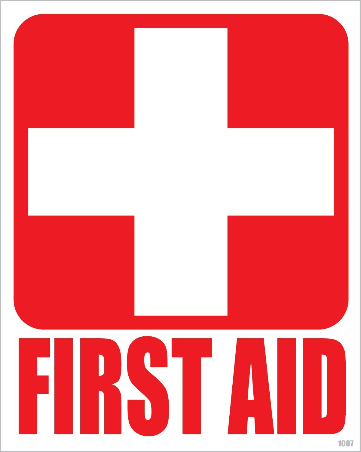 4-Pack Self-Adhesive First Aid Kit Sticker Signs (5