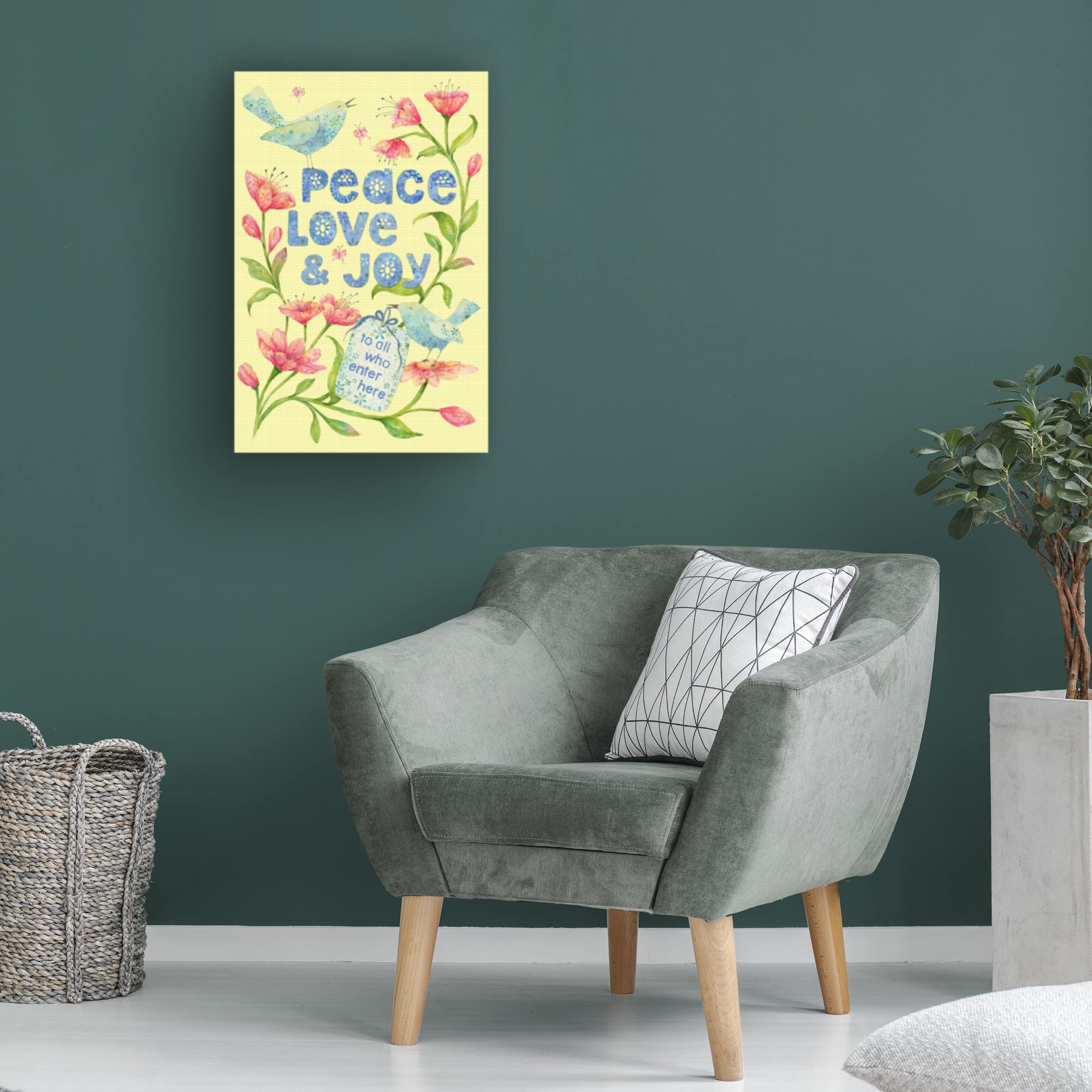 Trademark Fine Art 'Peace Love Joy' Canvas Wall Art by Yachal Design – Perfect for Living Room, Bedroom & Home Decor
