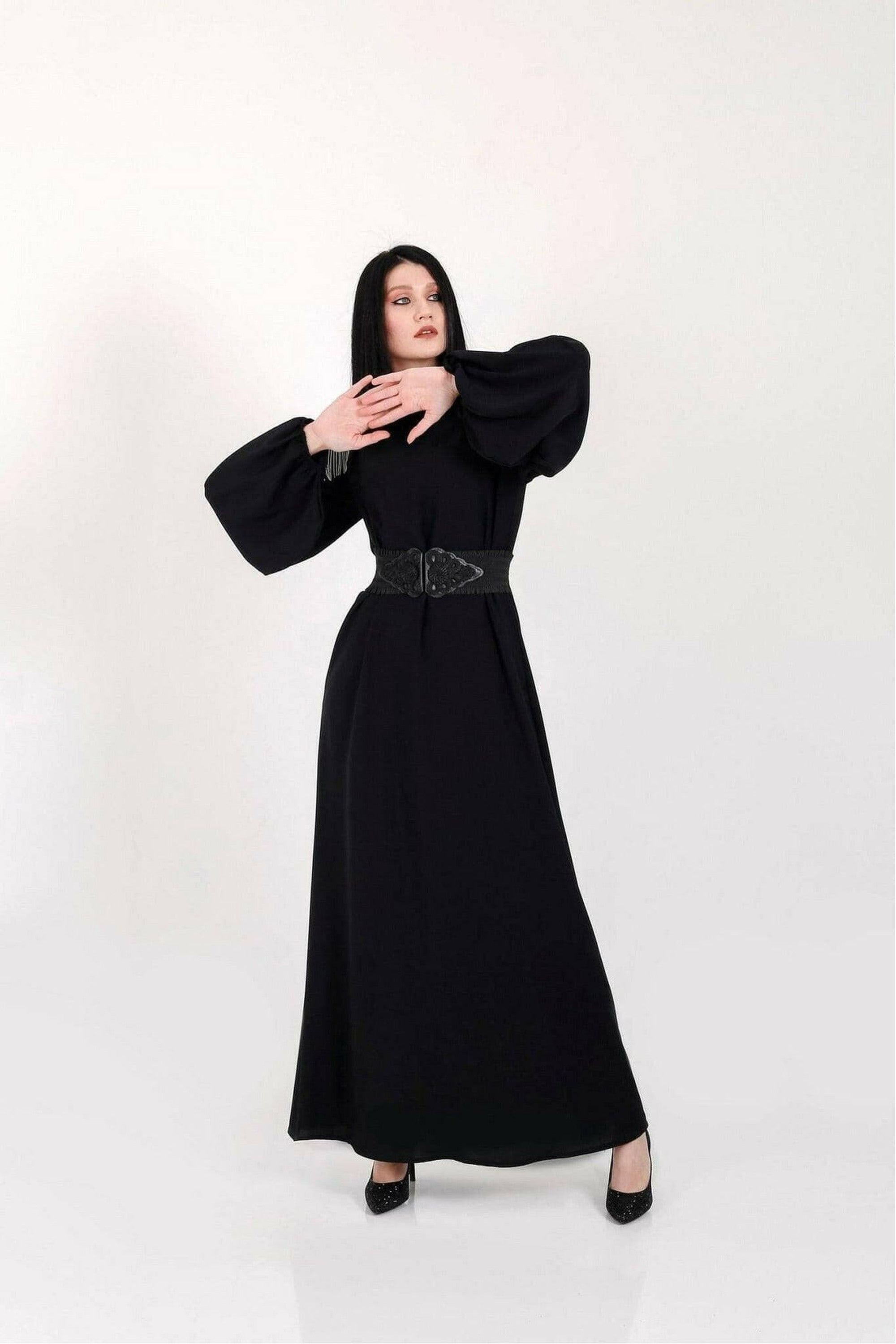 Lara Long Maxi Abaya - Elegant Black Muslim Dress for Women | Perfect for Prayer, Special Occasions & Everyday Wear