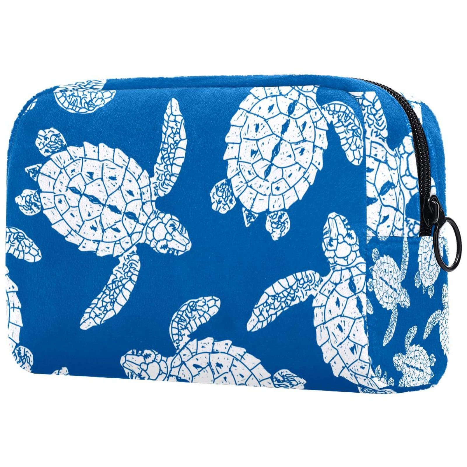 Sea Turtle Makeup Bag - Waterproof Travel Cosmetic Pouch for Women, Beach Vacation Essentials