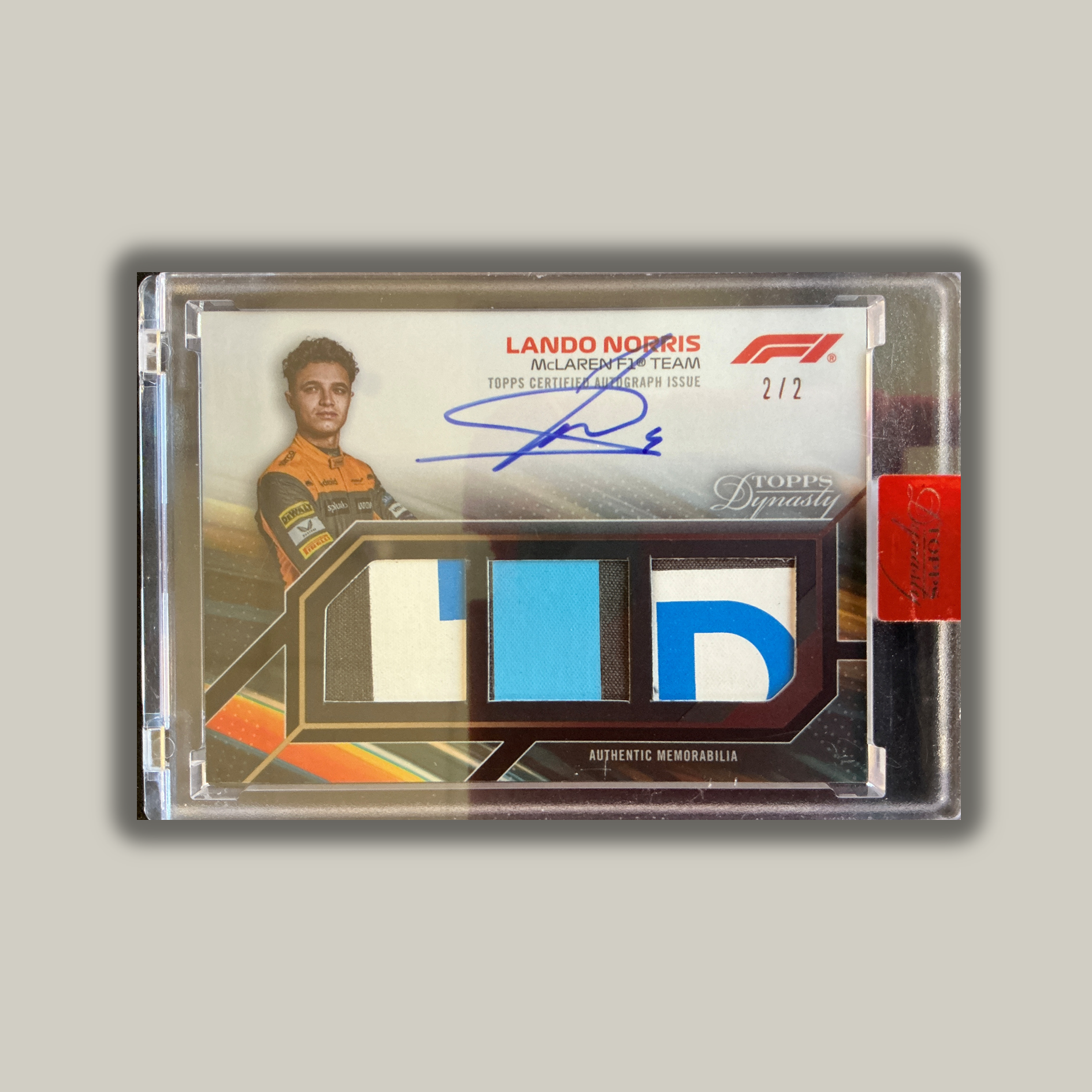 2023 Topps Dynasty F1 Lando Norris #SDTRA LNII Triple Relic Autograph Card - Rare Collectible for Formula 1 Fans & Sports Memorabilia Enthusiasts - Perfect for Display, Trading, and Investment