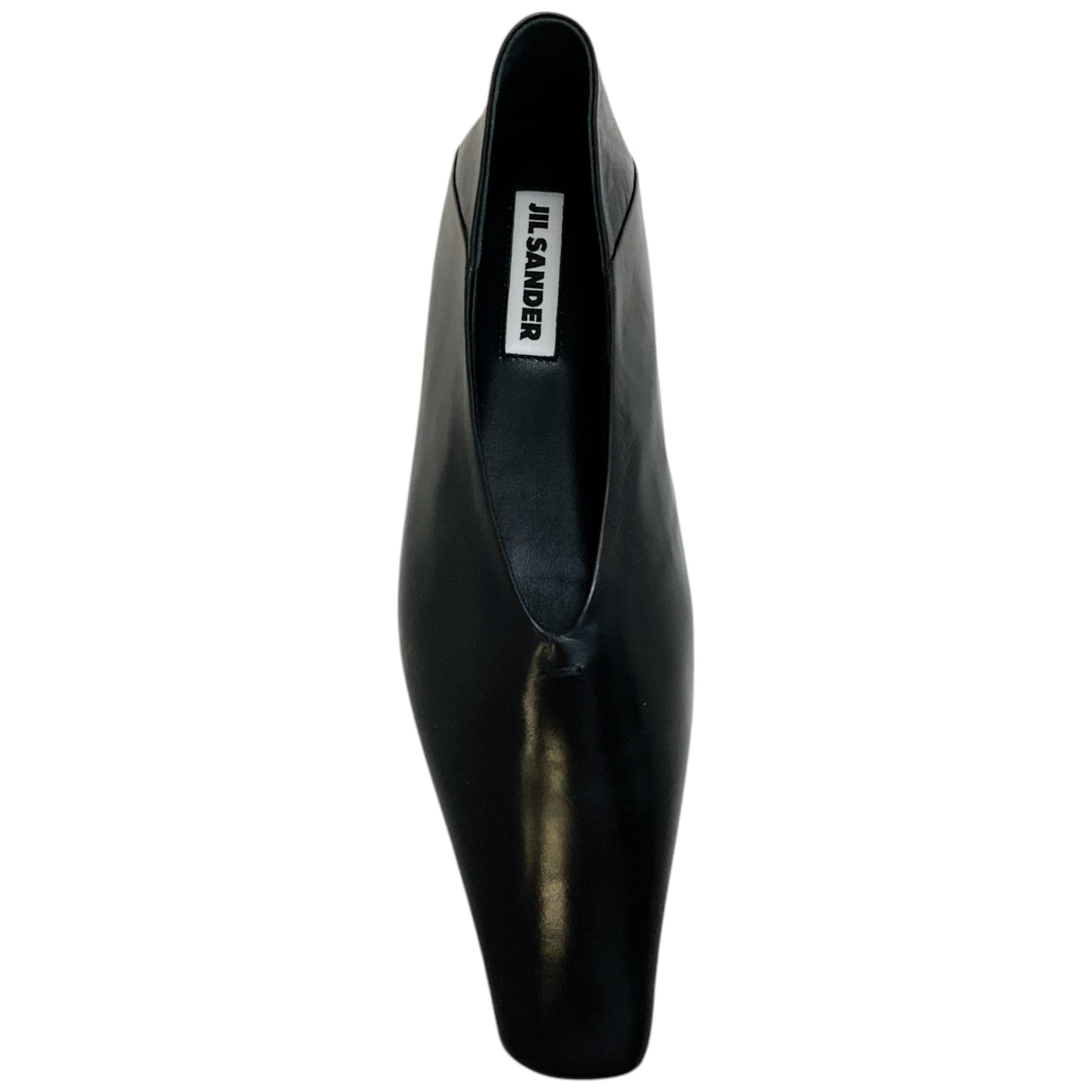 Jil Sander Women's Black Leather Tripon Ballet Flats - Comfortable & Stylish Pointed Toe Shoes for Work, Office & Casual Wear
