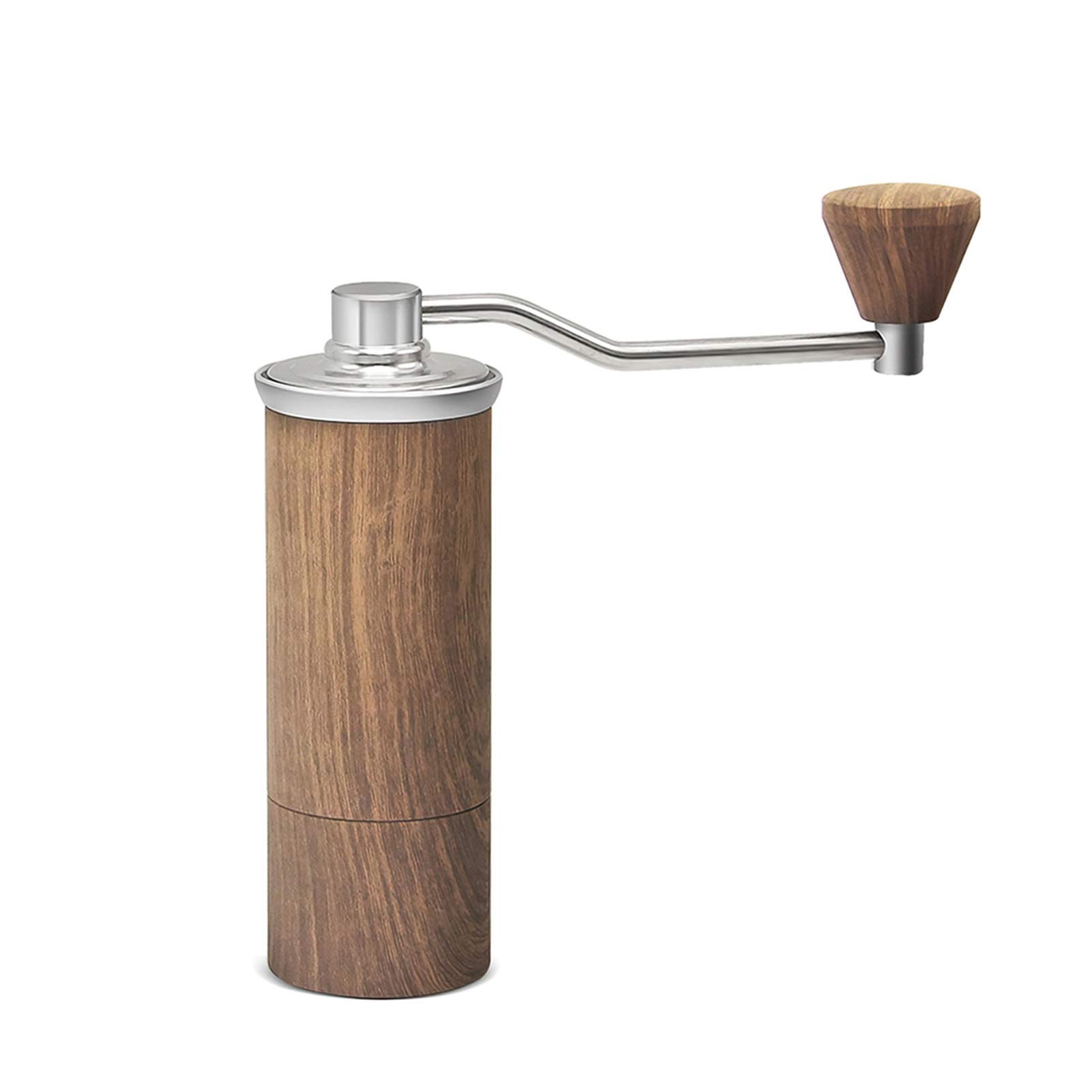 Portable Mini Coffee Grinder - Hand Crank Manual Coffee Bean Grinder with Aluminum Body - Light Yellow - Perfect for Travel, Camping & Home Brewing