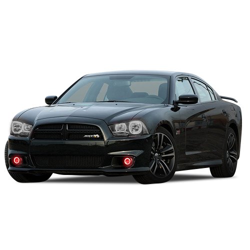 Flashtech Bright Red LED Halo Ring Fog Light Kit for Dodge Charger 2011-2014 | DRL Daytime Running Lights & Fog Lamps | Perfect for Night Driving, Off-Roading & Car Customization
