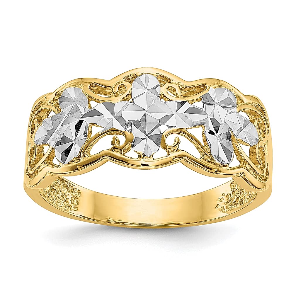 14K Yellow Gold Wave Band Ring for Women - Size 6.00, Dainty Stackable Ring, Minimalist Jewelry Gift for Her - Perfect for Everyday Wear, Anniversary & Birthday Gifts
