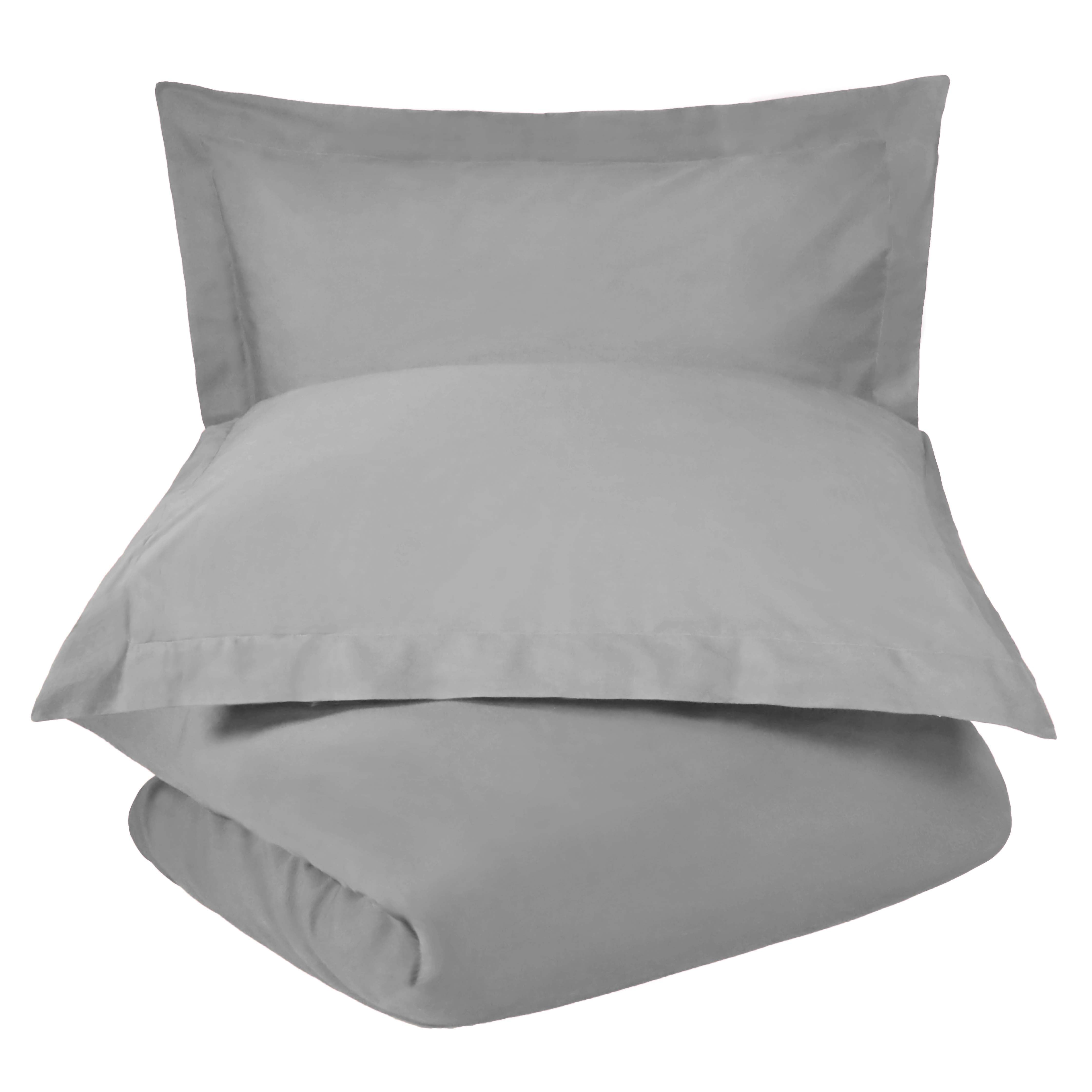 300 Thread Count Cotton Percale Solid Duvet Cover Set - Queen Size, Breathable & Soft Bedding Set for All Seasons - Perfect for Master Bedroom, Guest Room & Hotel Use