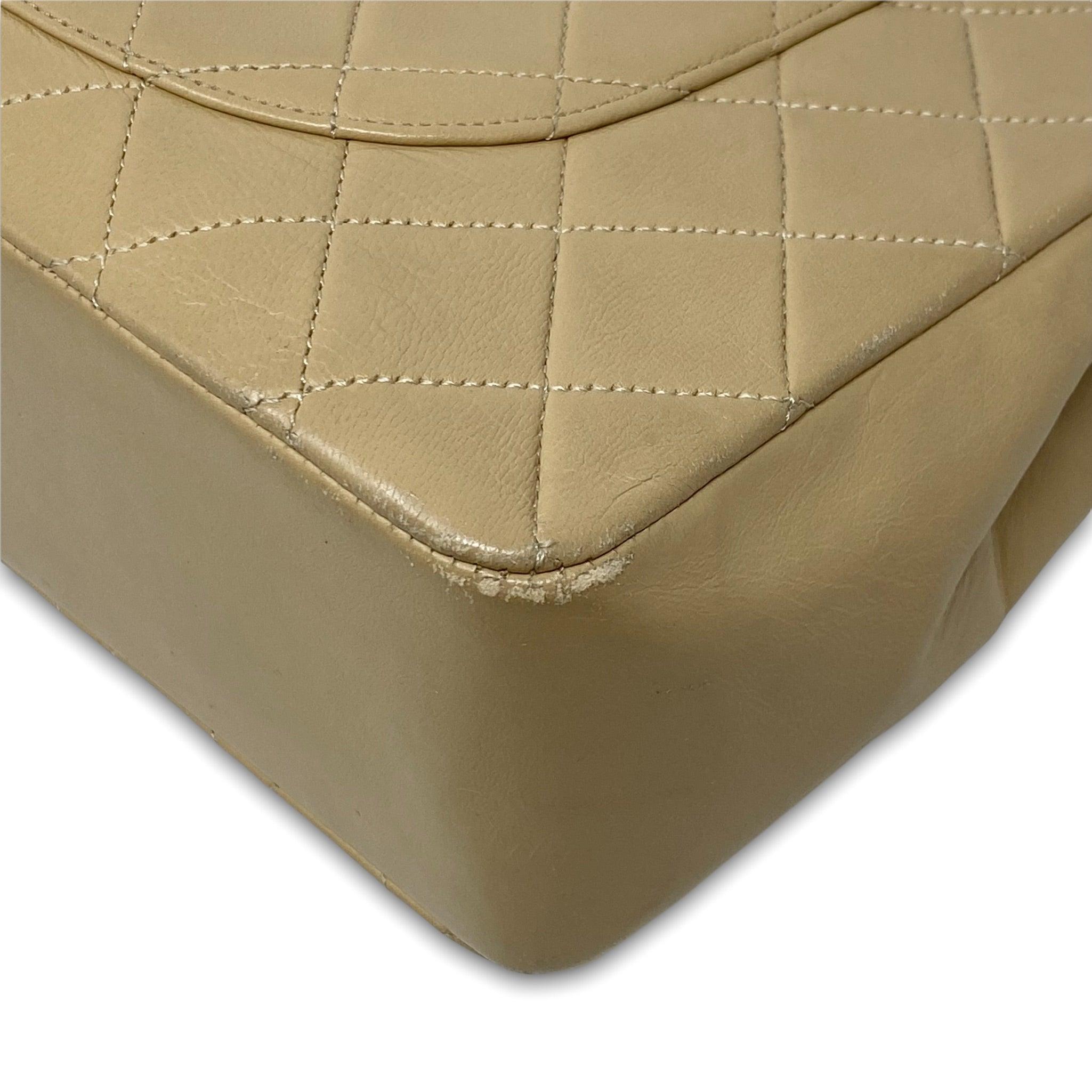 Vintage Chanel Beige Lambskin Medium Flap Bag - Classic Luxury Handbag for Women | Perfect for Date Night, Office & Special Occasions