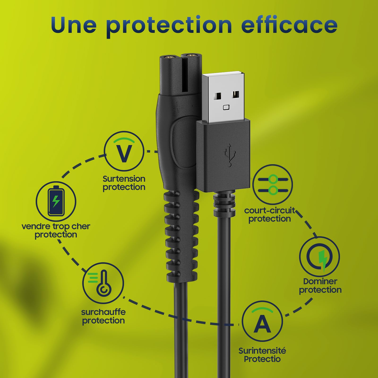 5V USB Charger for Philips One Blade QP2734, QP2724, QP2824, QP2834, QP4631 - 5V 1A Power Adapter with 1.5m Cable - Replacement Charger for Philips One Blade Razor - Perfect for Home, Travel, and Gym Use