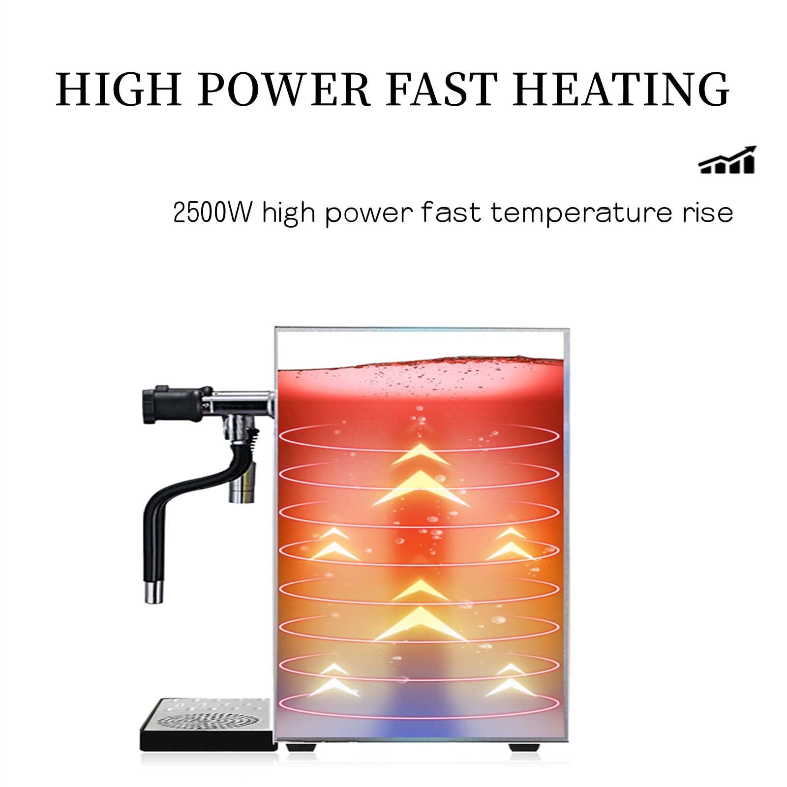 8L/270 oz Commercial Milk Frother and Steamer - Automatic Coffee Frothing Machine with LCD Display for Latte, Cappuccino, Hot Chocolate - Perfect for Coffee Shops, Cafes & Dessert Making