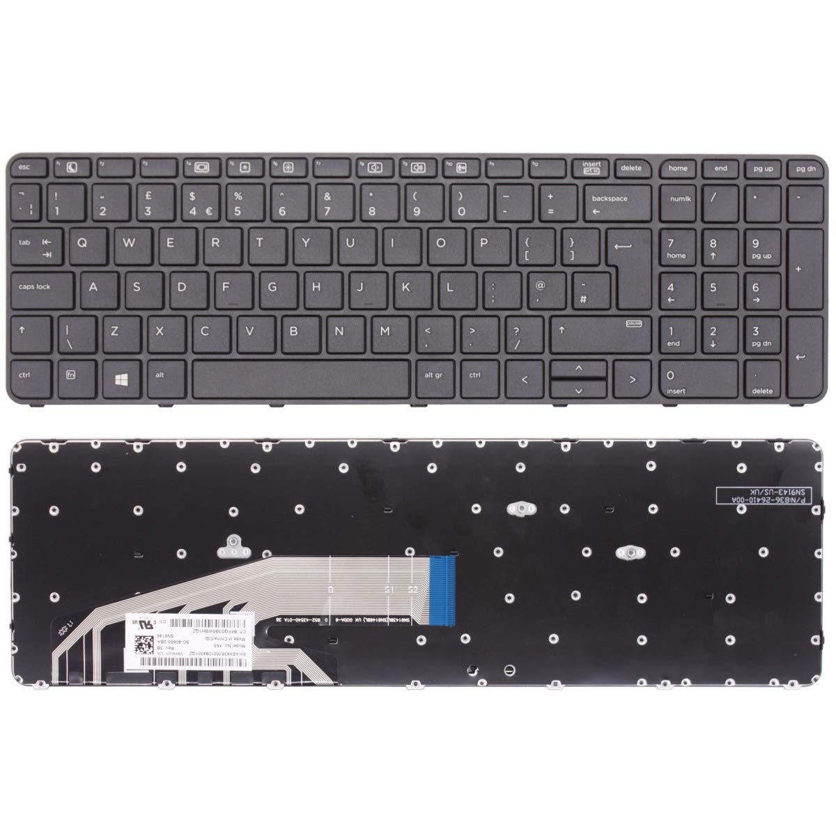 Original Title: WIKIPARTS* New UK Layout Keyboard Replacement For HP Probook 450 G3 Laptop Black Keyboard with Frame   Optimized Title: WIKIPARTS UK Layout Laptop Keyboard Replacement for HP ProBook 450 G3 - Black Keyboard with Frame (Compatible with HP ProBook 450 G3 Series) | Perfect for Typing, Gaming & Office Work