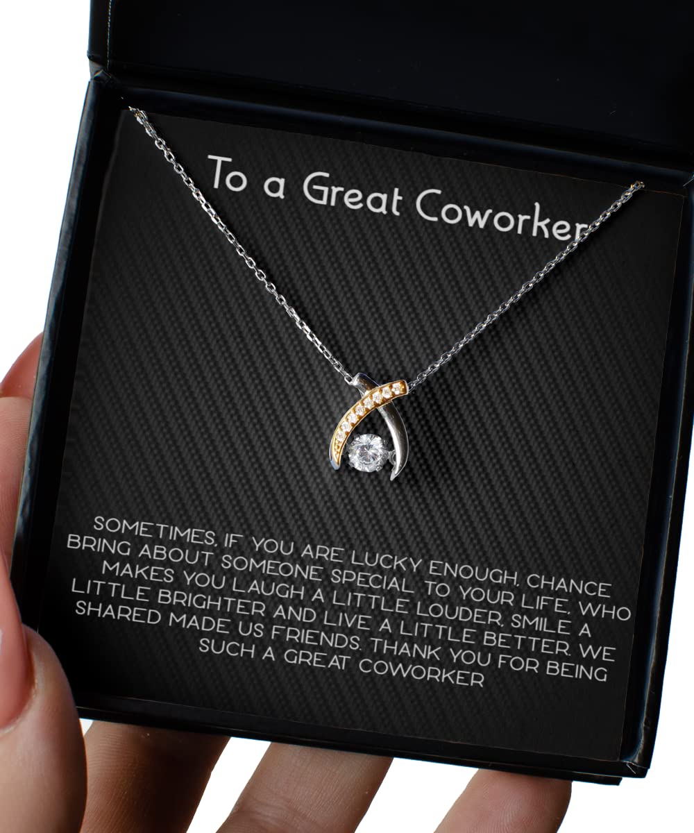 Zapbest Wishbone Dancing Necklace - Unique Coworker Gift for Birthday, Farewell & Appreciation | Elegant Jewelry for Office Celebrations & Special Occasions