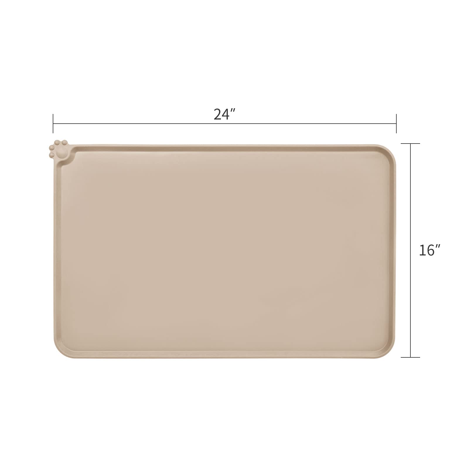 AUDWUD Non-Slip Silicone Pet Feeding Mat - Waterproof Dog Bowl Mat for Food & Water - Perfect for Messy Eaters & Spill Prevention in Kitchen, Crate or Outdoor Use