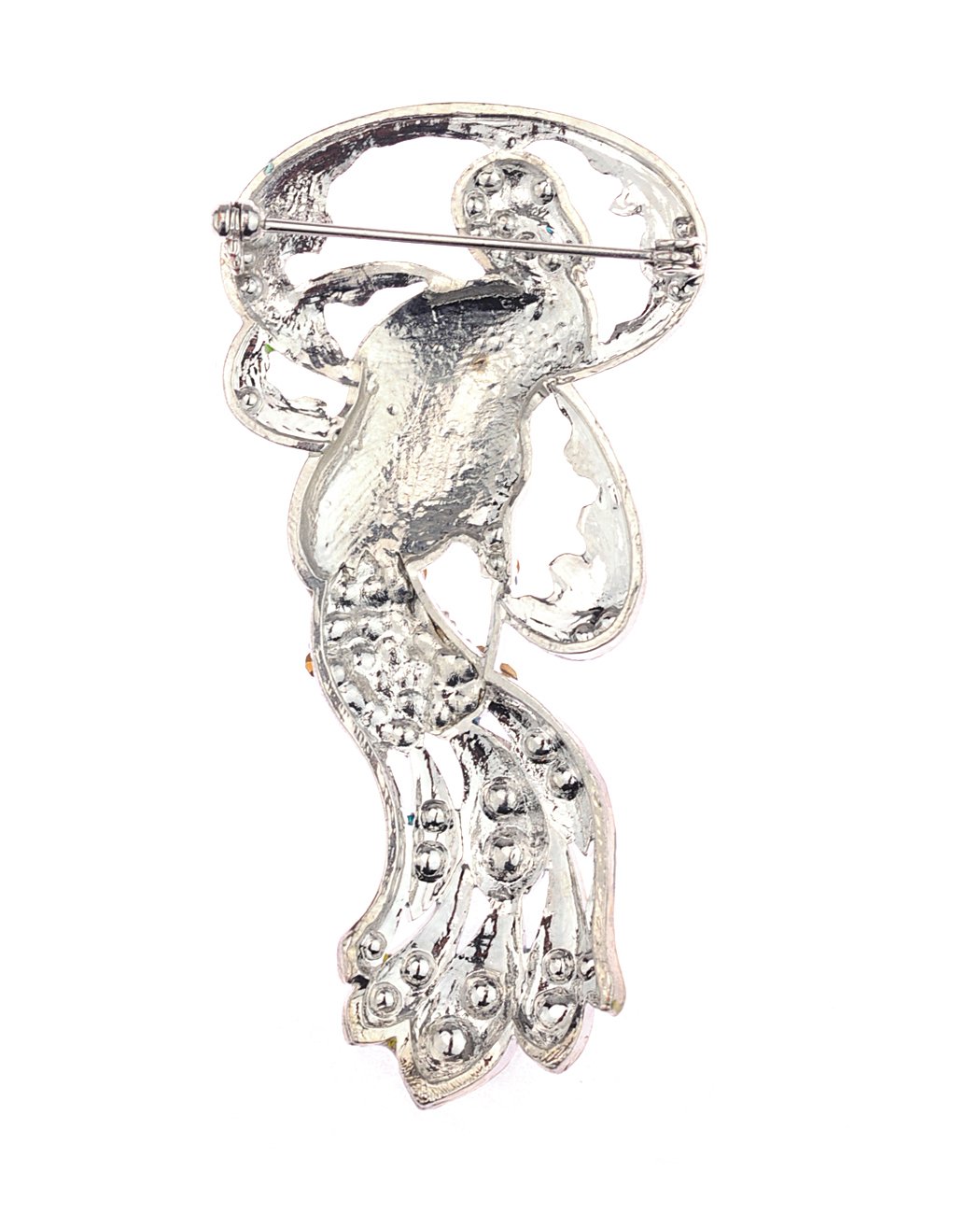 Multicolor Peacock Brooch with Austrian Crystals for Women's Fashion