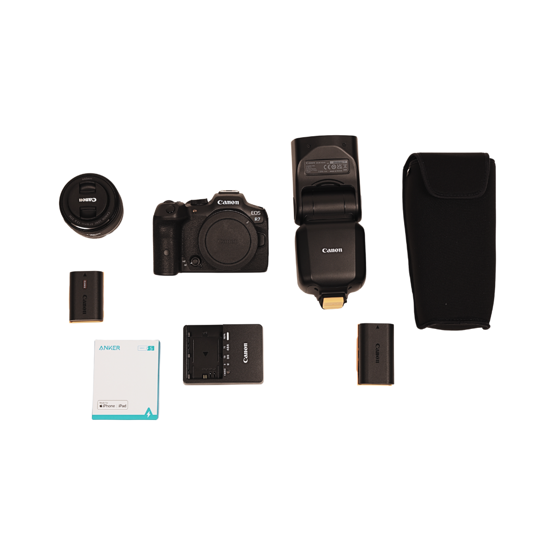 Canon EOS R7 Mirrorless Camera Bundle with RF 16mm f/2.8 STM Lens & EL5 Speedlight Flash - Professional Photography Kit for Travel, Vlogging & Portrait Shooting