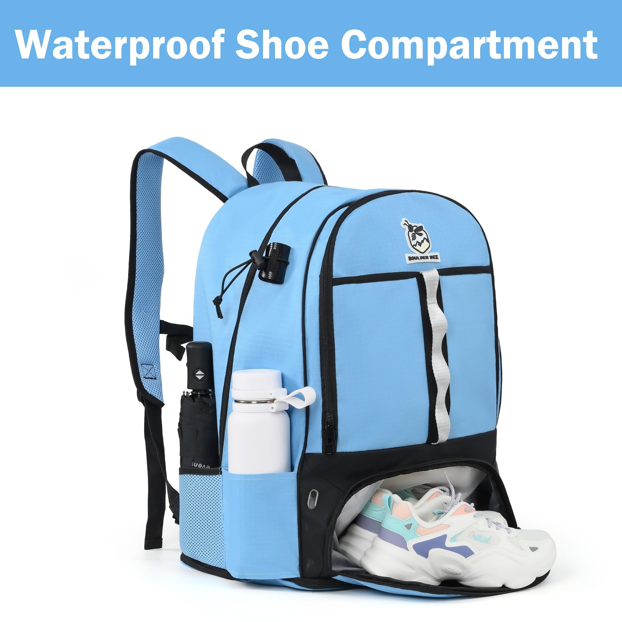 Boulder Bee Lacrosse Backpack with Stick Holders - Durable Field Hockey Bag for Women | Perfect for Training, Games & Travel | Sports Equipment Storage Solution