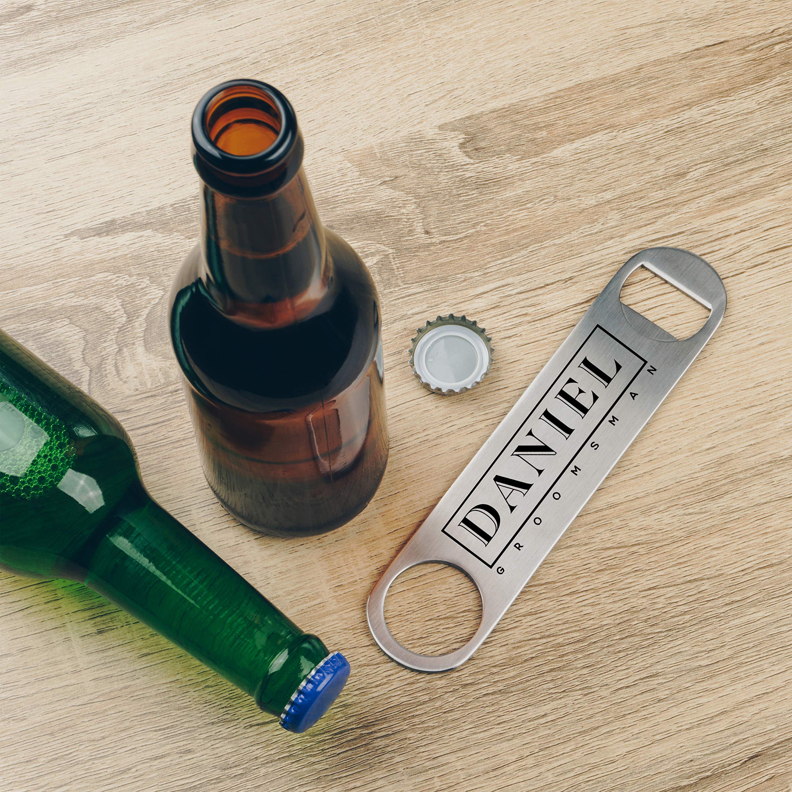 Personalized Stainless Steel Bottle Opener Set of 6 - Unique Groomsmen & Bridesmaid Gifts for Wedding, Bachelor Party & Bridal Shower - Best Man Gift Idea - Perfect for Celebrations & Home Bar Accessories