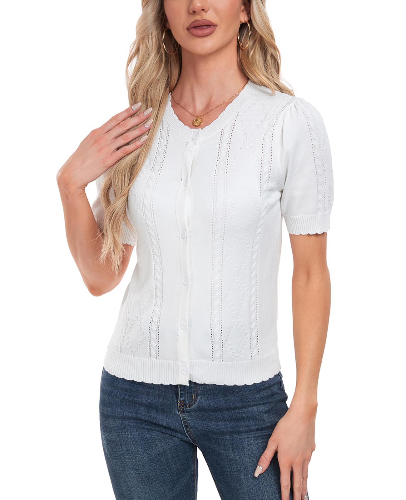 Stylish MINTLIMIT Cropped Cardigan Sweater for Women - 2025 V-Neck Knit Bolero Shrug with Short Sleeves & Lightweight Button-Up Design | Perfect for Layering, Office Wear & Casual Outfits