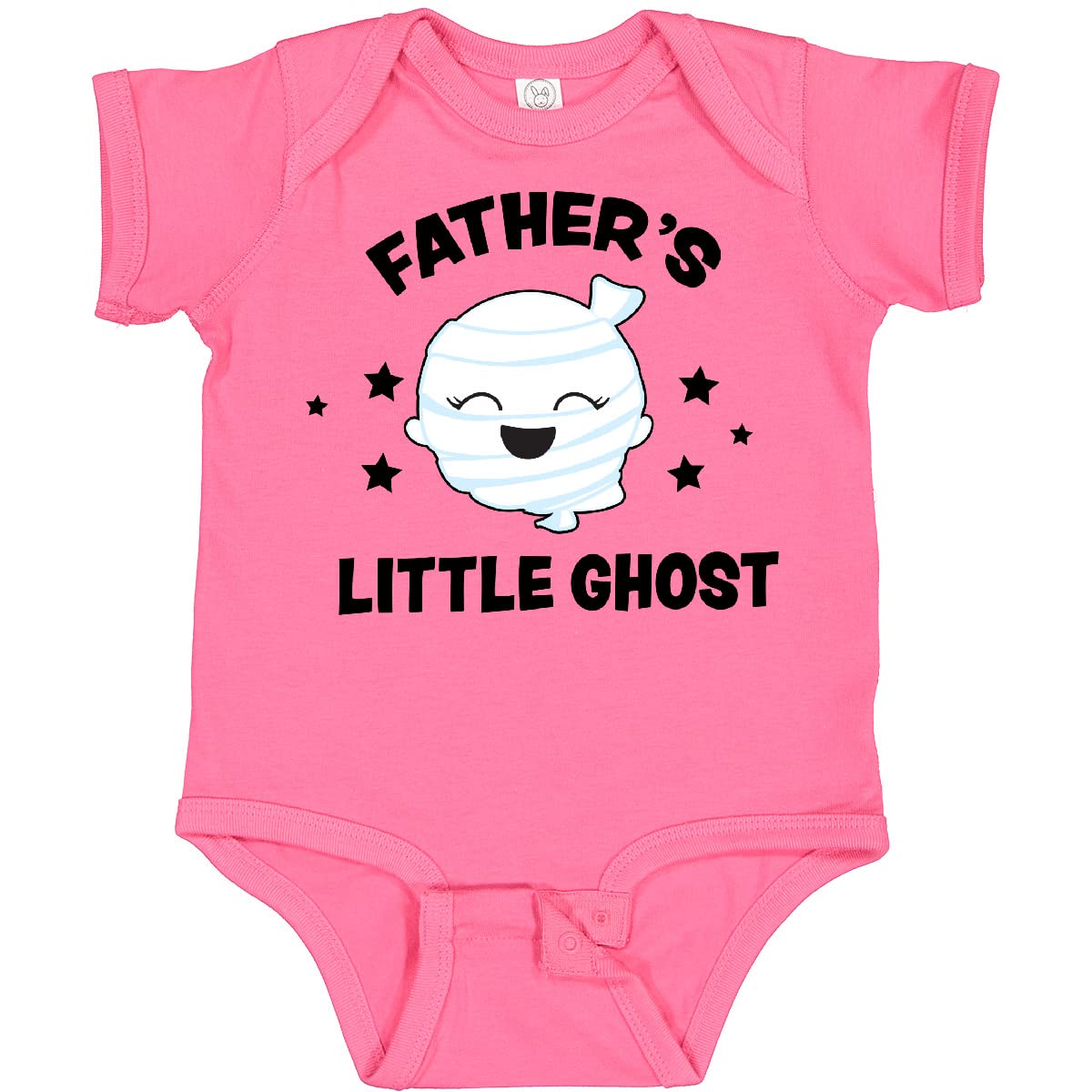 Inktastic Cute Father's Little Ghost with Stars Baby Bodysuit - Soft Cotton Infant Onesie for Halloween, Father's Day & Family Photos - Perfect for Newborns, Babies & Toddlers