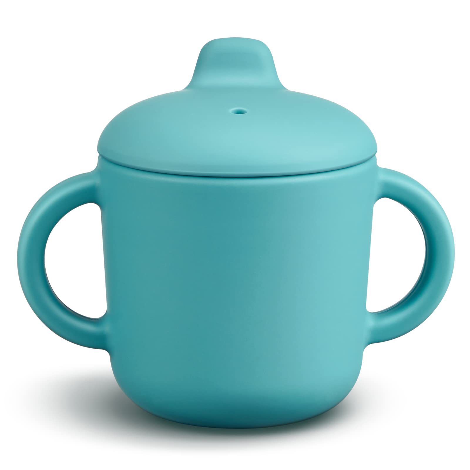 6 Months+ Leak Proof Silicone Sippy Cups with Handles - 5oz No Spill Toddler Drinking Cup for Boys & Girls (Green) - Perfect for Travel, Daycare & Learning Independent Drinking