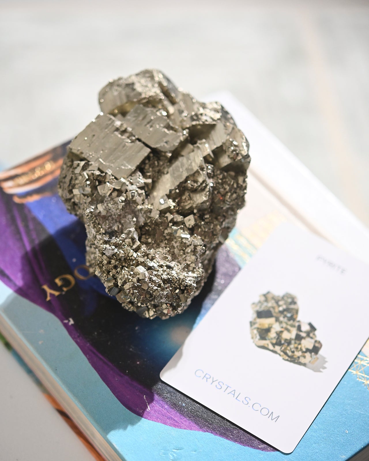 Natural Cubic Pyrite Cluster - 3.1lbs Raw Mineral Specimen for Crystal Healing, Meditation & Home Decor | Perfect for Collectors, Reiki Energy Work & Feng Shui