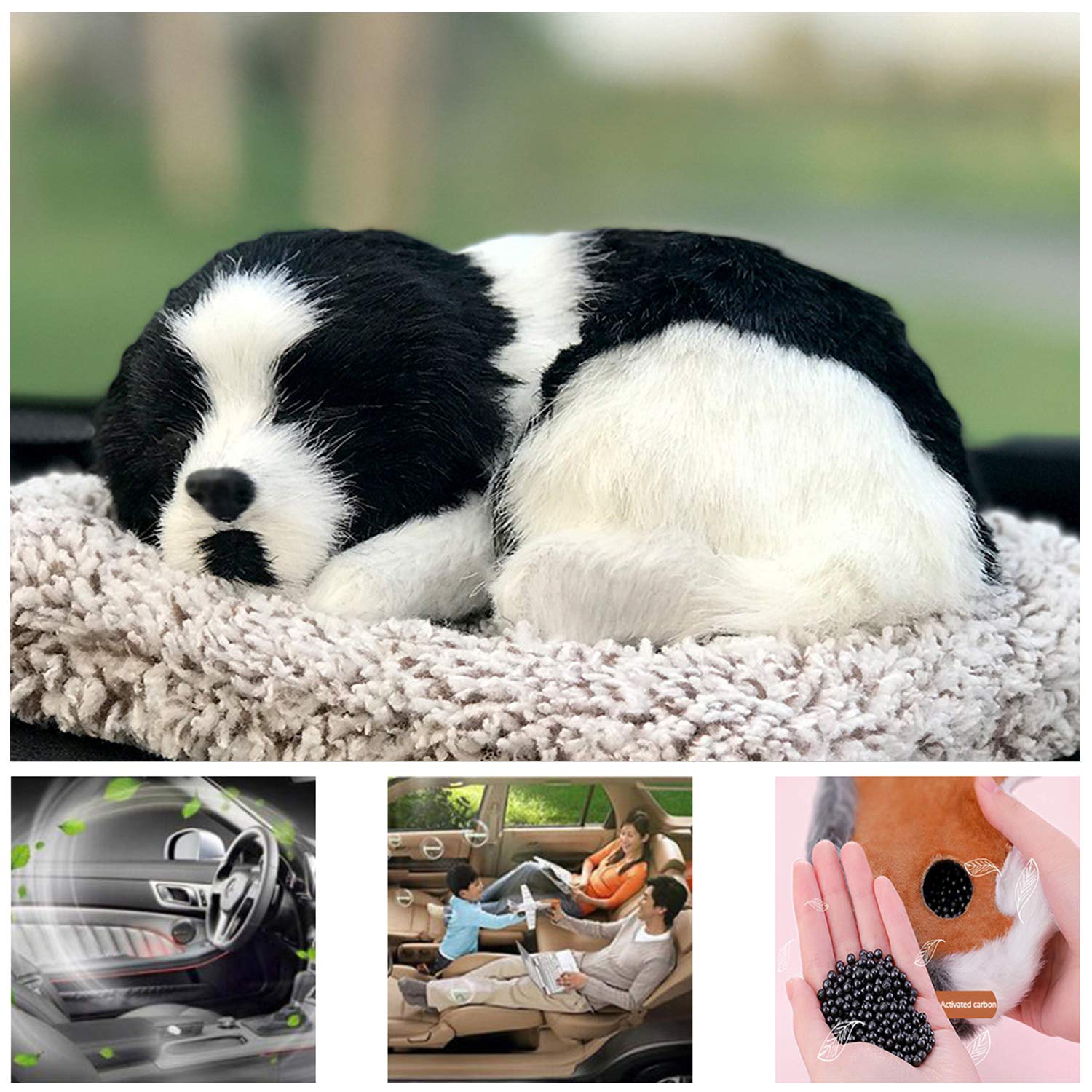 Ergocar Bamboo Charcoal Air Purifying Bags - Cute Samoyed Design Car Air Freshener & Odor Eliminator - Natural Dehumidifier for Cars, Closets, and Small Spaces - Perfect for Pet Owners and Home Use