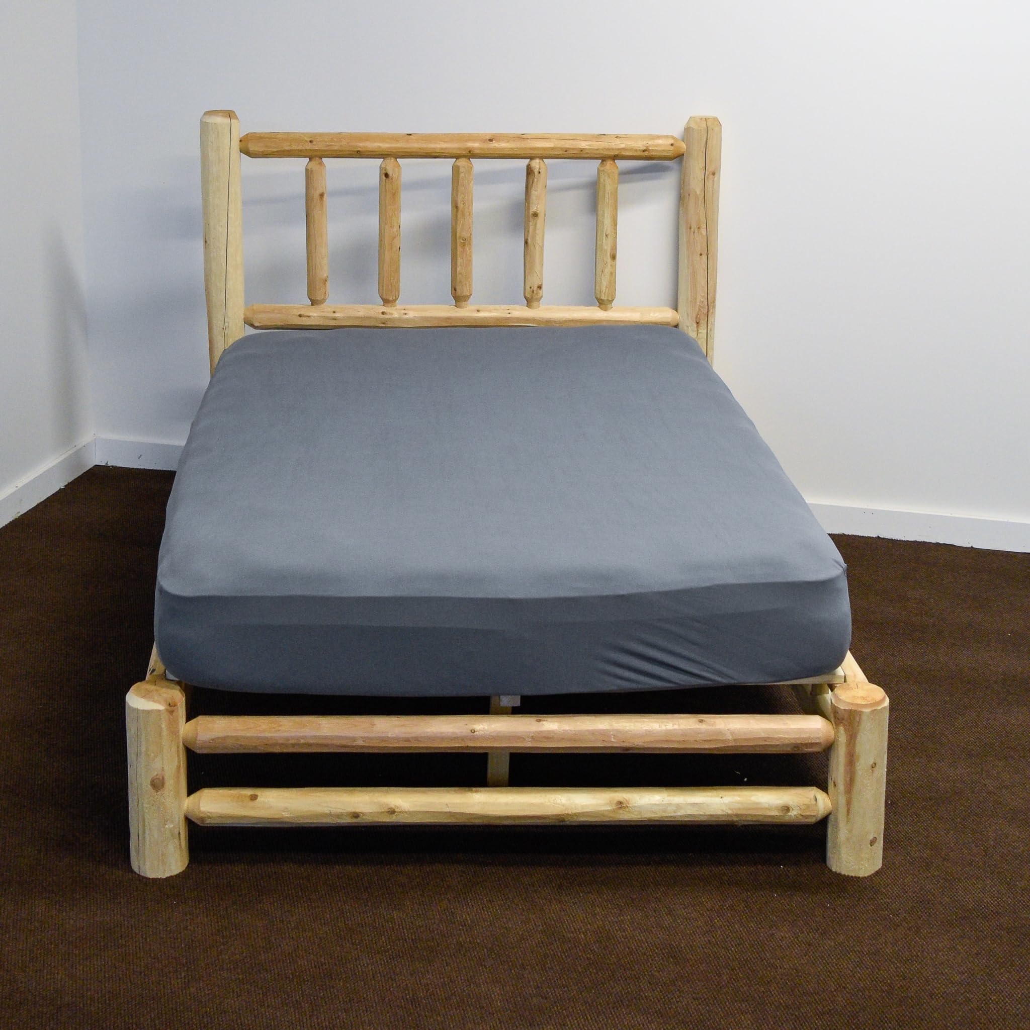 Unfinished White Cedar King Size Platform Bed - Solid Wood, Handcrafted by Amish in USA | Perfect for Rustic & Farmhouse Bedroom Decor