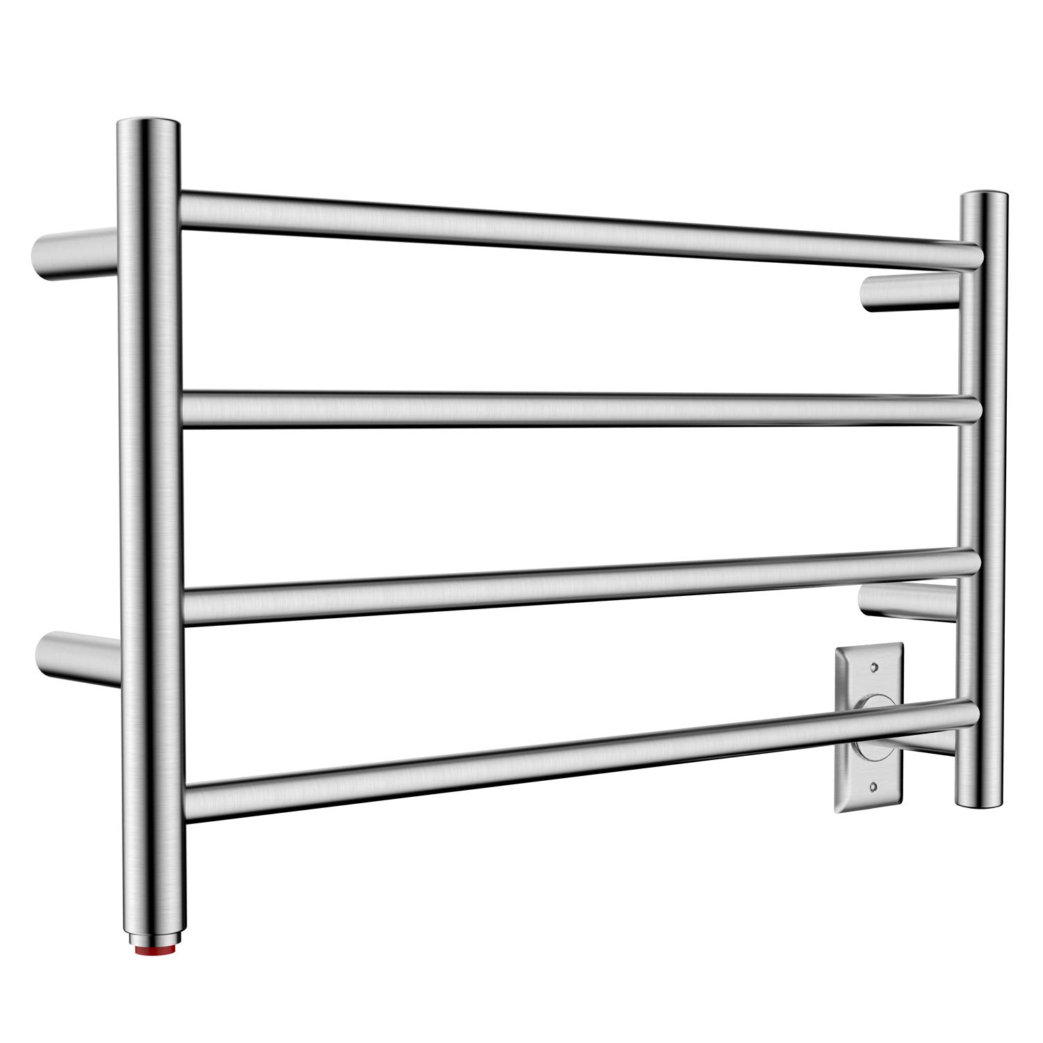 HEATGENE 4 Bar Wall-Mounted Electric Towel Warmer & Dryer - Brushed Stainless Steel - Perfect for Bathroom, Spa, and Luxury Home Use