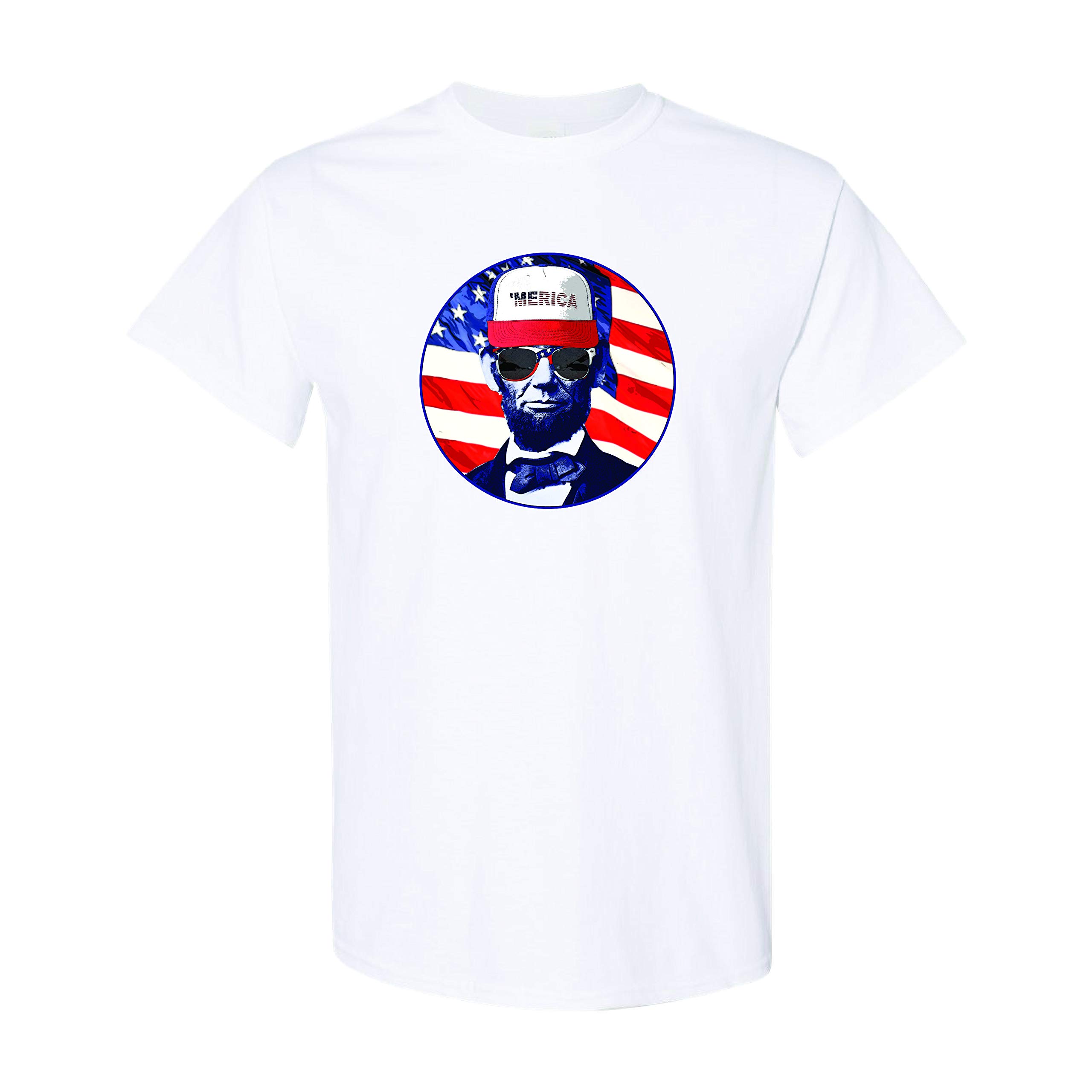 Costume Agent USA Lincoln 4th of July Patriotic American Flag T-Shirt for Men & Women - Perfect for Independence Day Celebrations, BBQ Parties & Patriotic Events