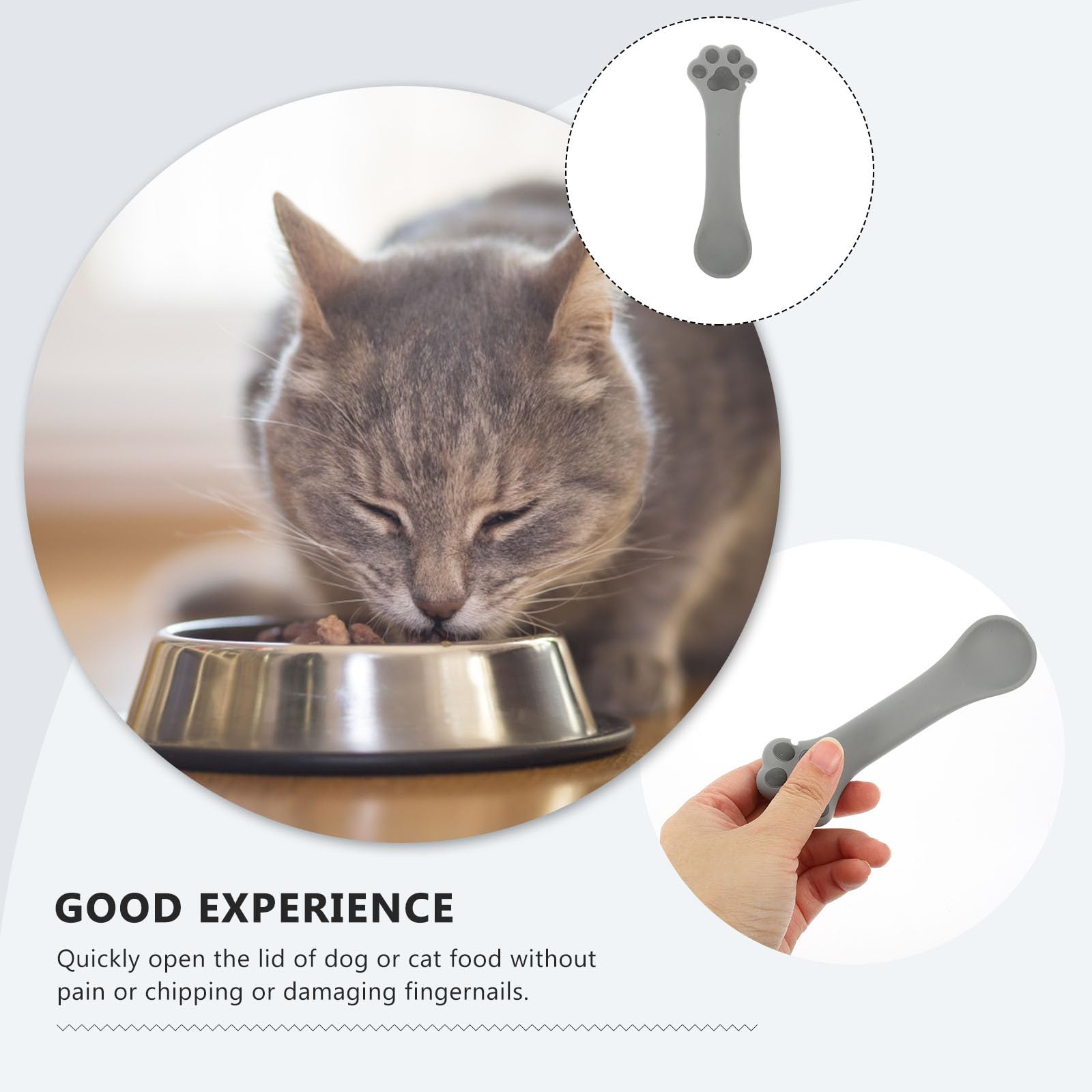 Premium Silicone Cat Food Scoop with Paw Design - Multi-Functional Pet Food Spoon & Can Opener for Wet & Dry Food - Perfect for Feeding Dogs & Cats at Home or Travel